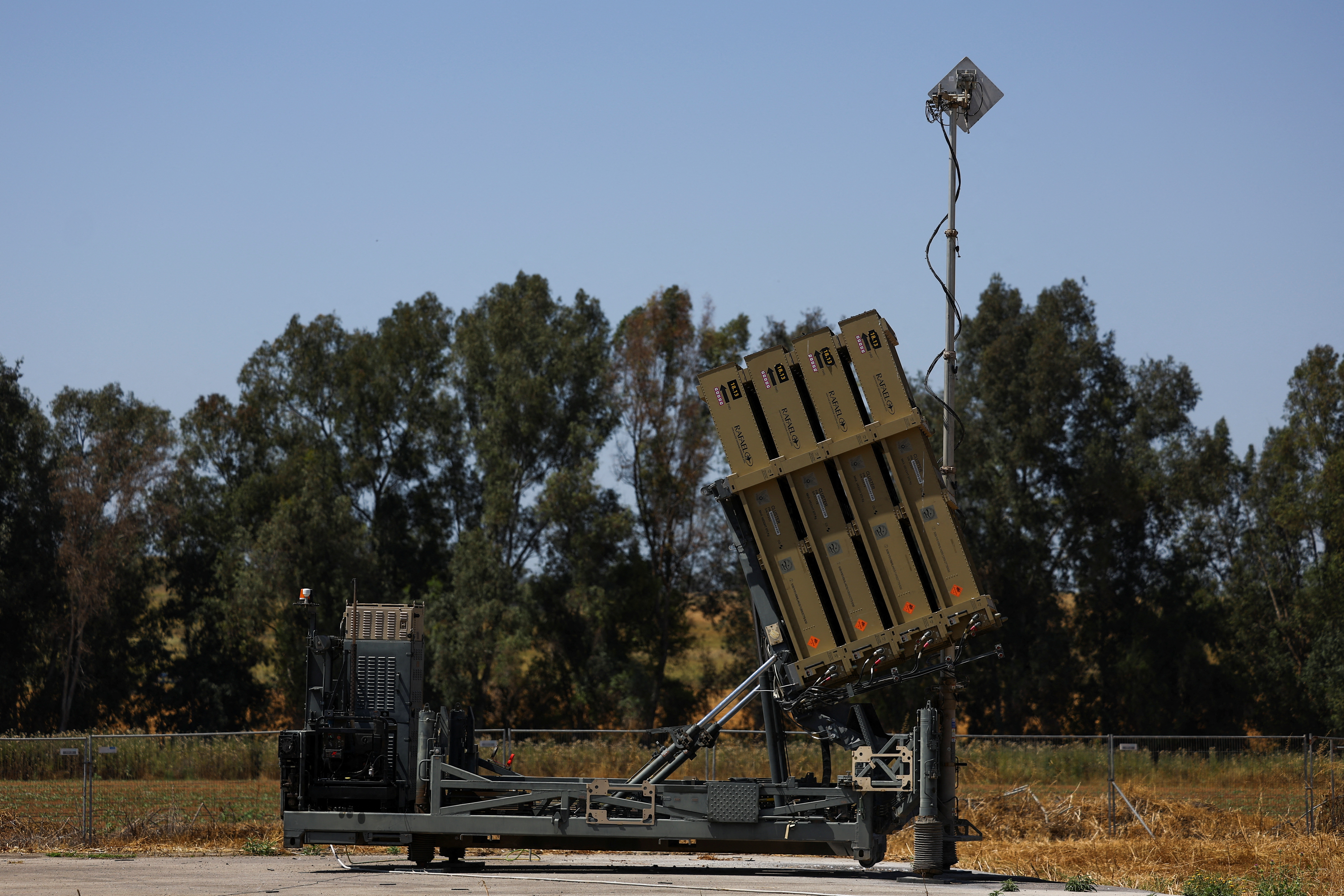 A view of an Iron Dome anti-missile battery, near Ashkelon
