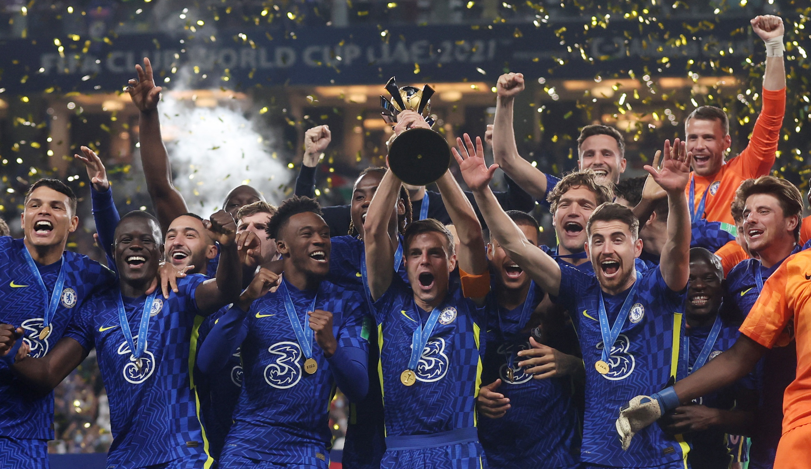 Chelsea lifted the Club World Cup for the first time after an extra-time  win against Brazilian side Palmeiras