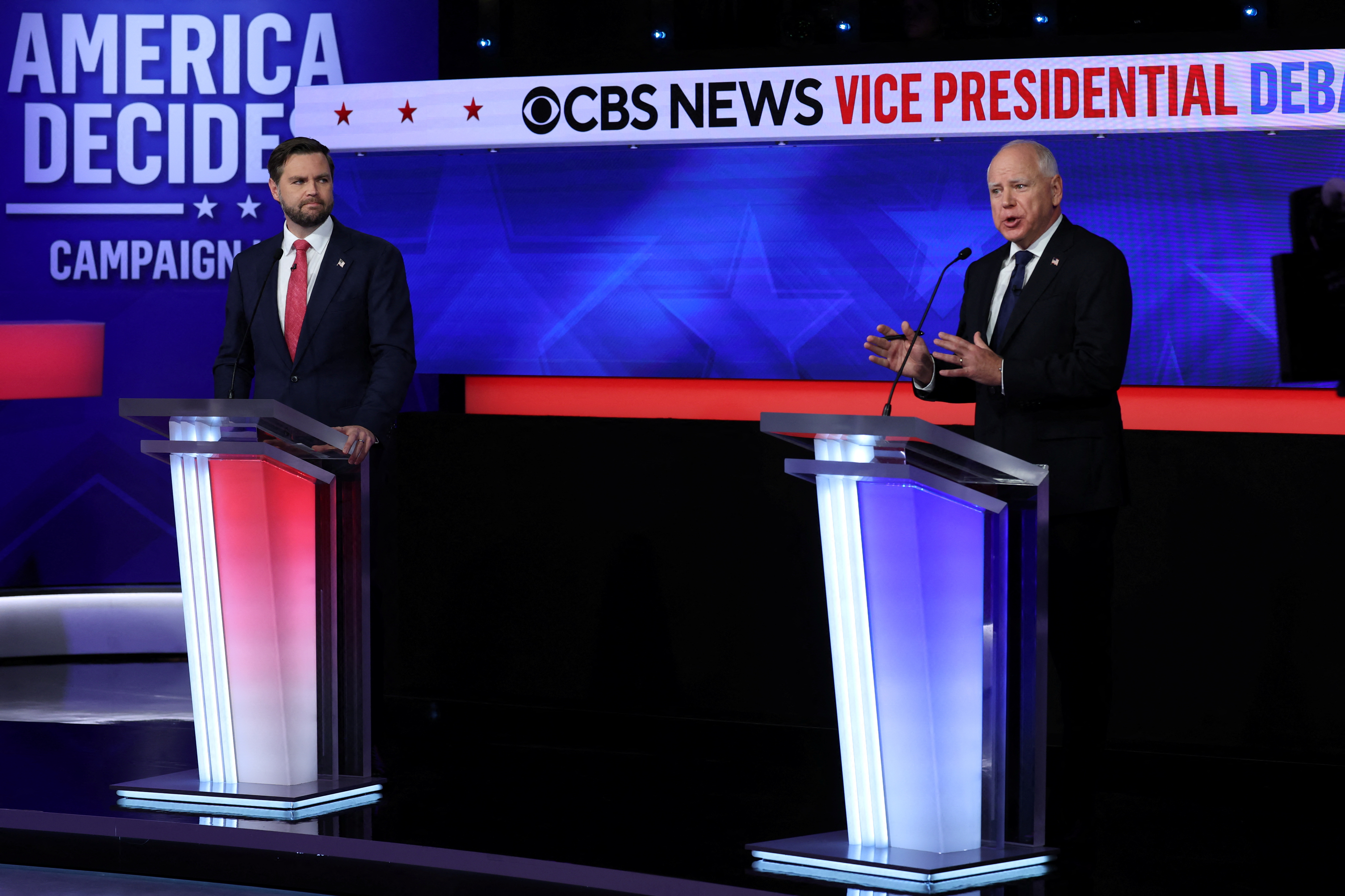 Vice Presidential debate between Walz and Vance in New York