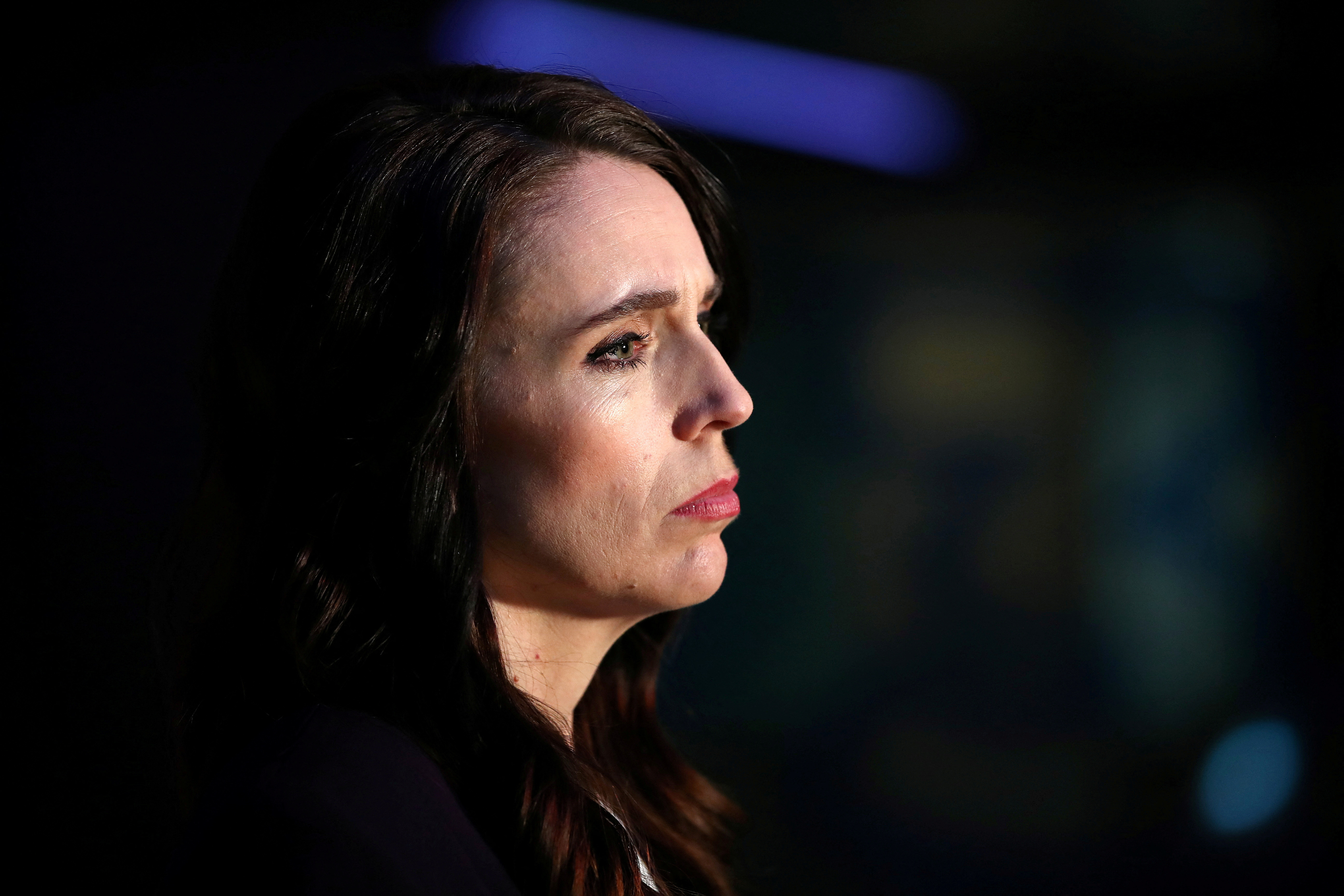 New Zealand Prime Minister Ardern addresses the media after a debate in Auckland