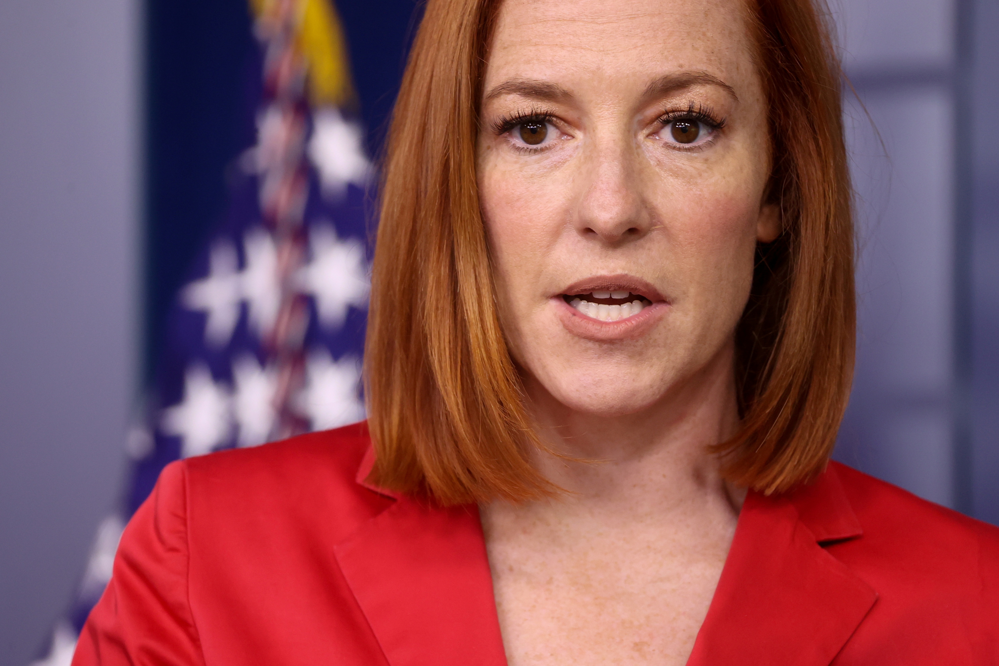 White House Press Secretary Jen Psaki holds the daily press briefing at the White House in Washington, U.S. May 7, 2021. REUTERS/Jonathan Ernst