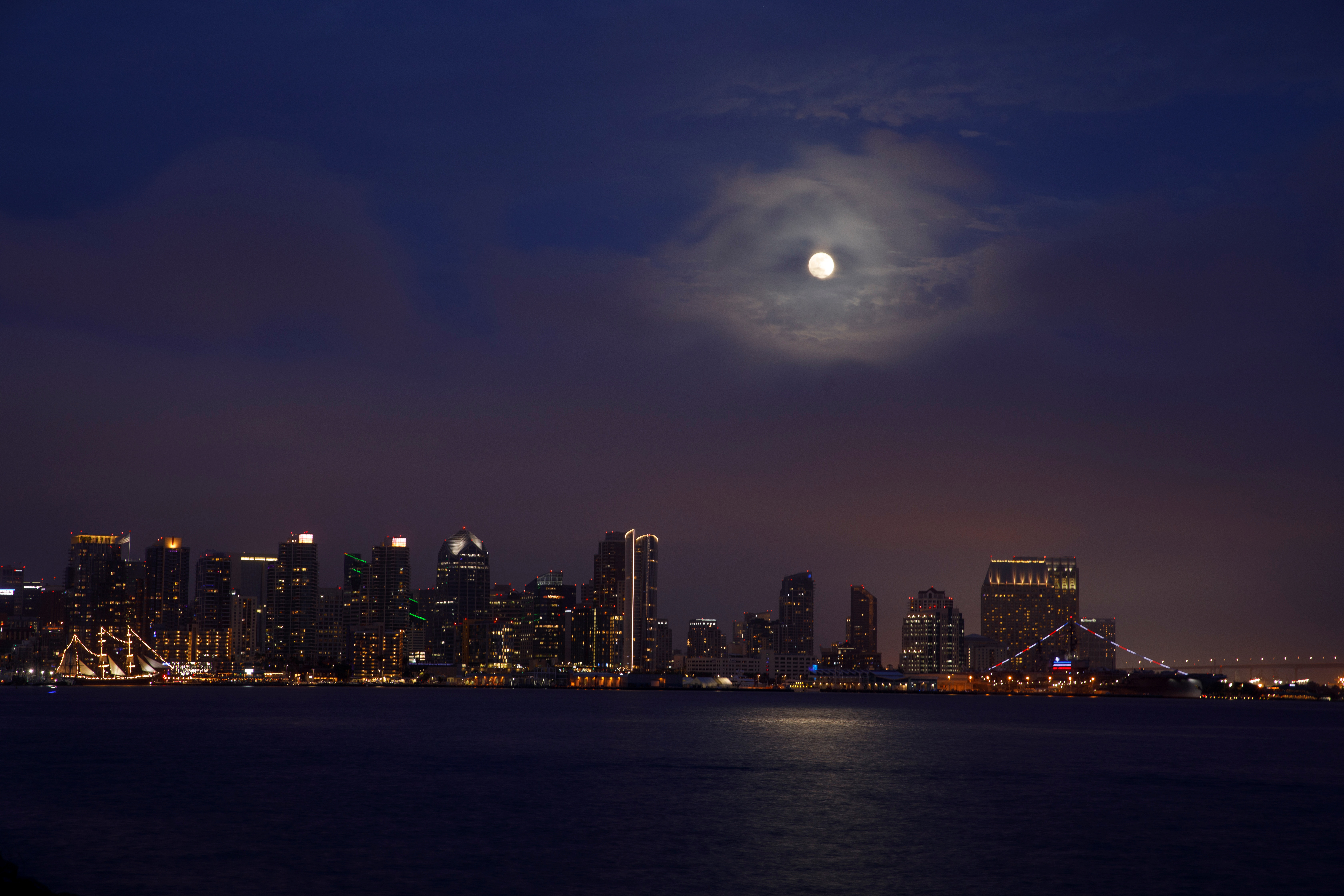 Super Flower Moon rises over San Diego