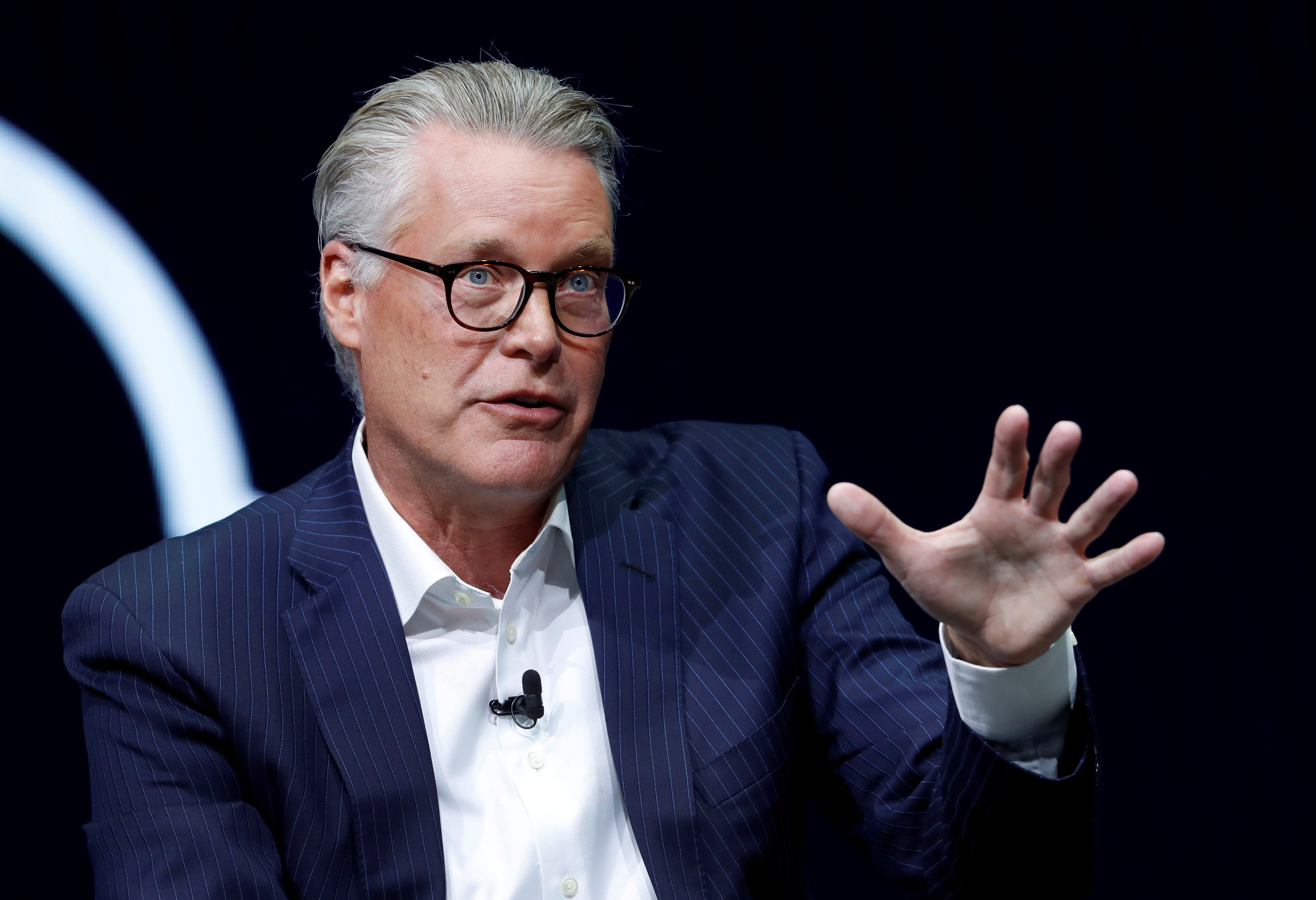 Ed Bastian, CEO of Delta Air Lines, speaks during a keynote address at the 2019 CES in Las Vegas