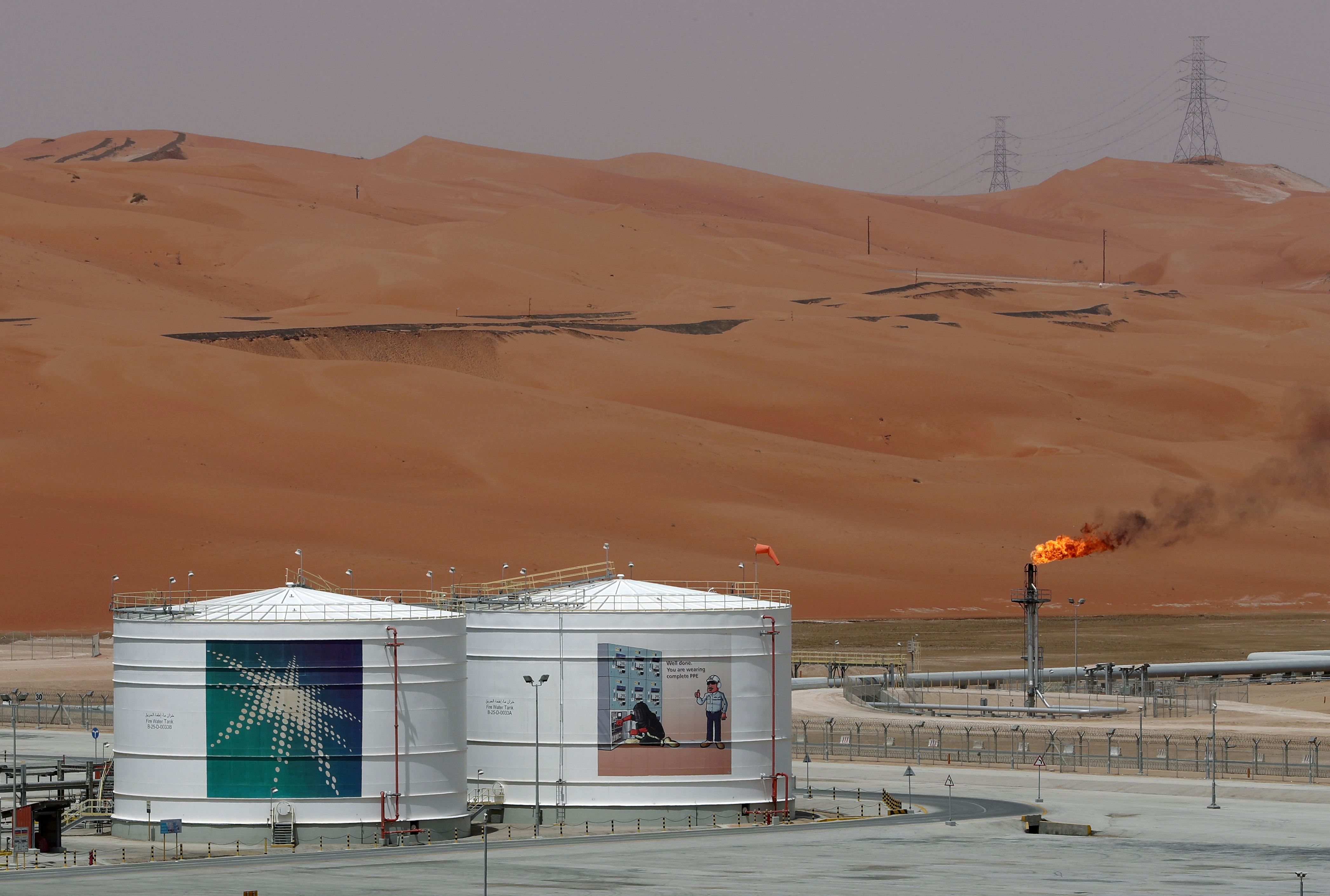 Production facility is seen at Saudi Aramco's Shaybah oilfield in the Empty Quarter