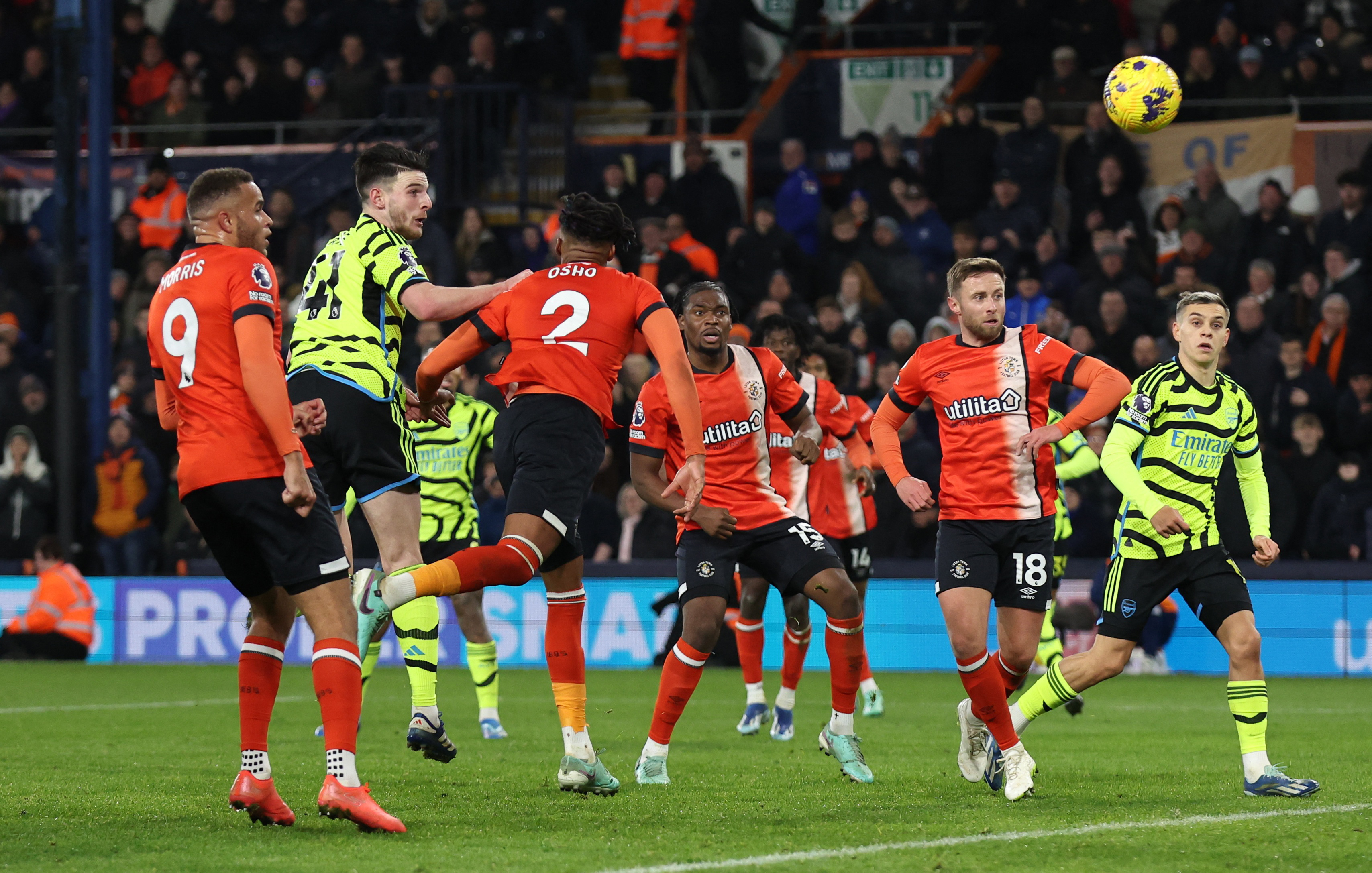 Arsenal go five clear as Rice seals seven-goal thriller at Luton | Reuters