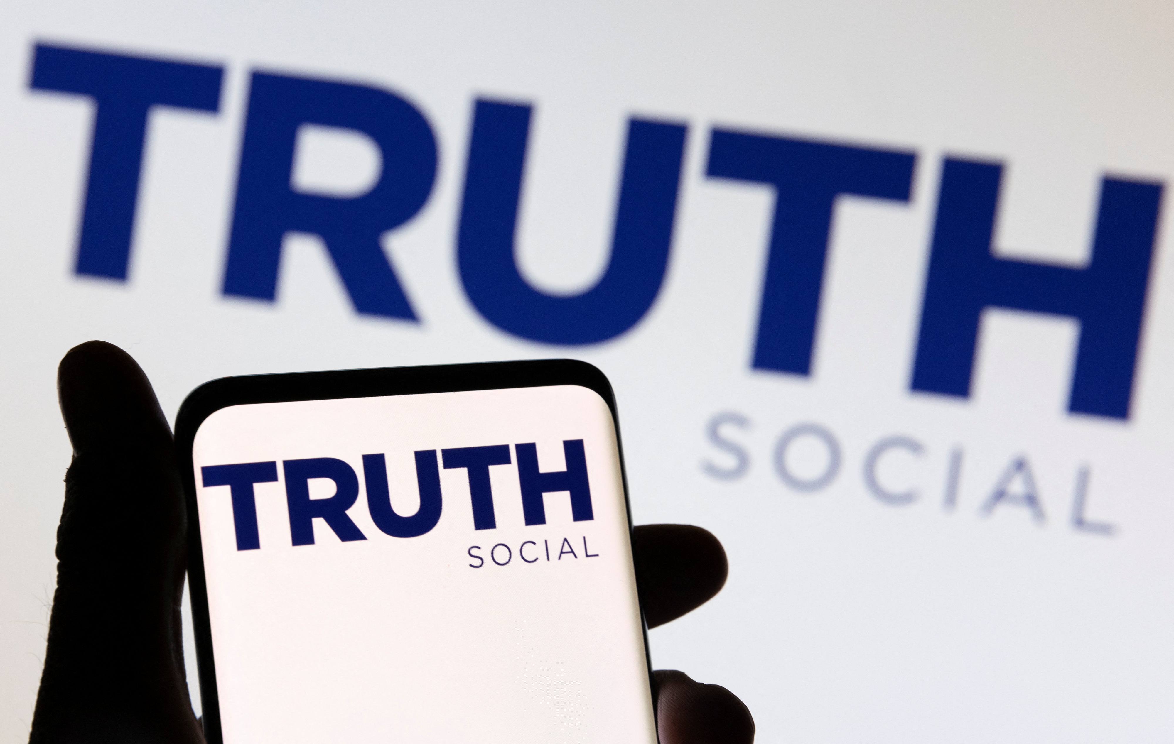 Illustration shows Truth social network logo