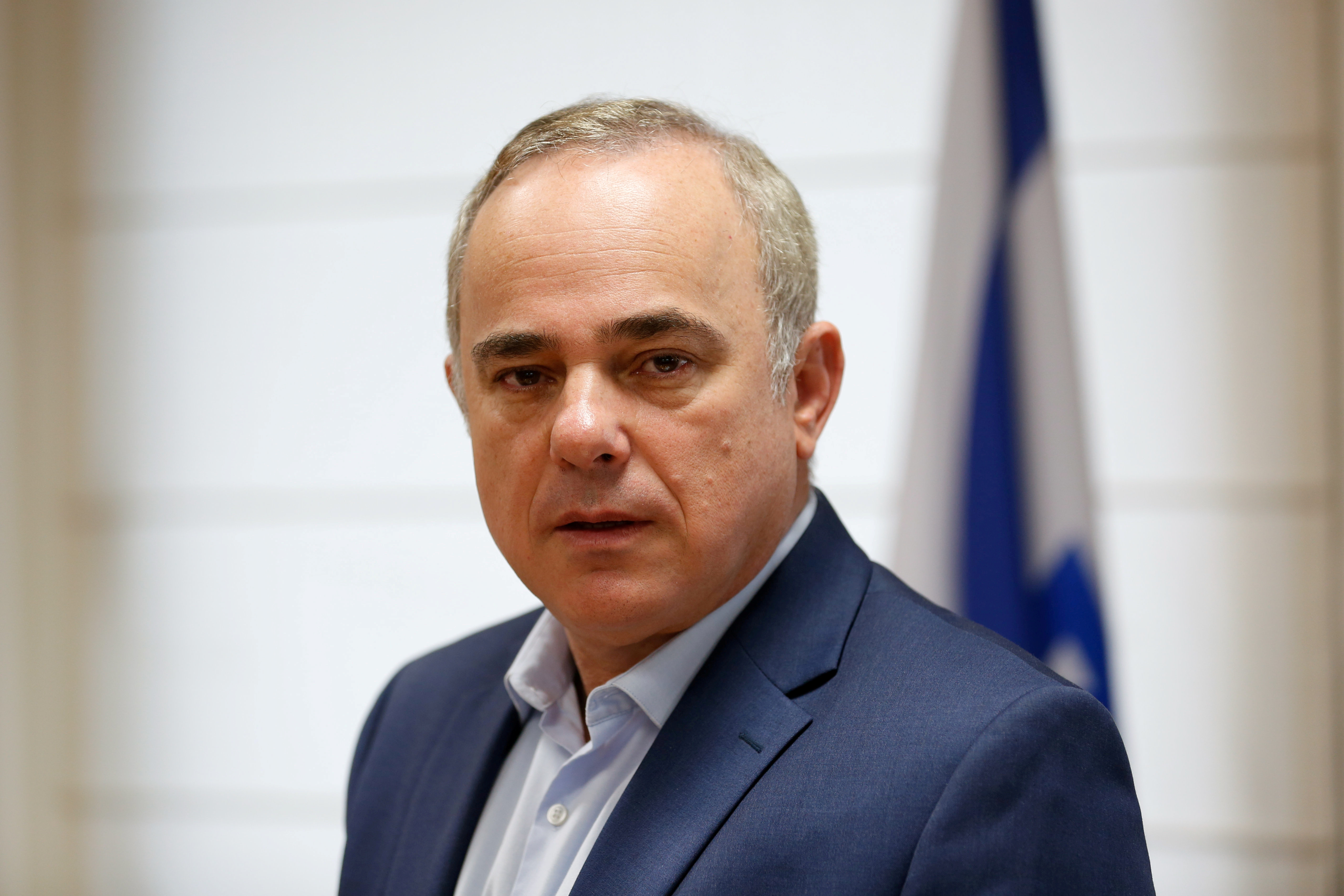 Israel's Energy Minister Yuval Steinitz poses for a photograph during an interview with Reuters, in Jerusalem