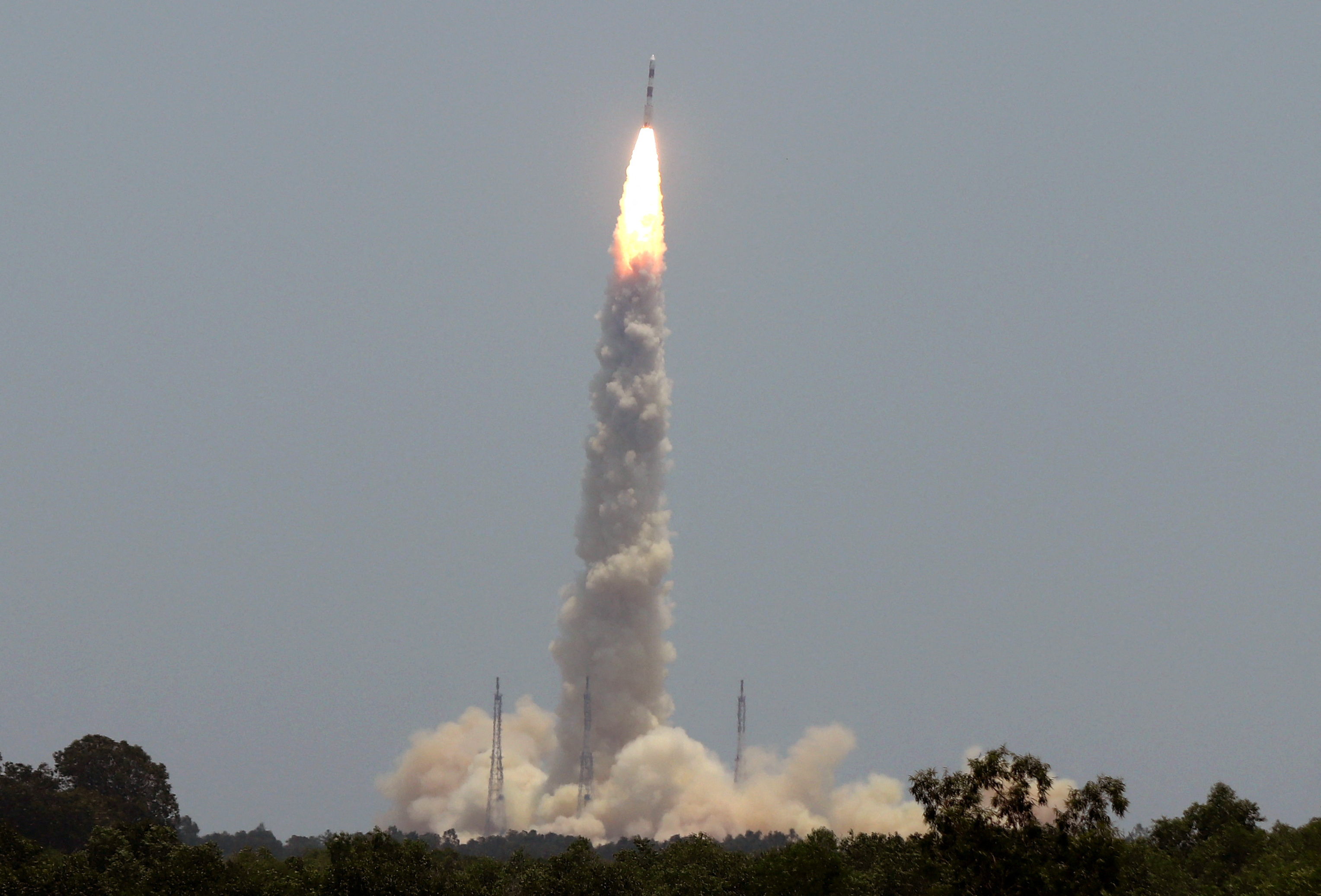 India's PSLV-C57 blasts off carrying the Aditya-L1 spacecraft in Sriharikota