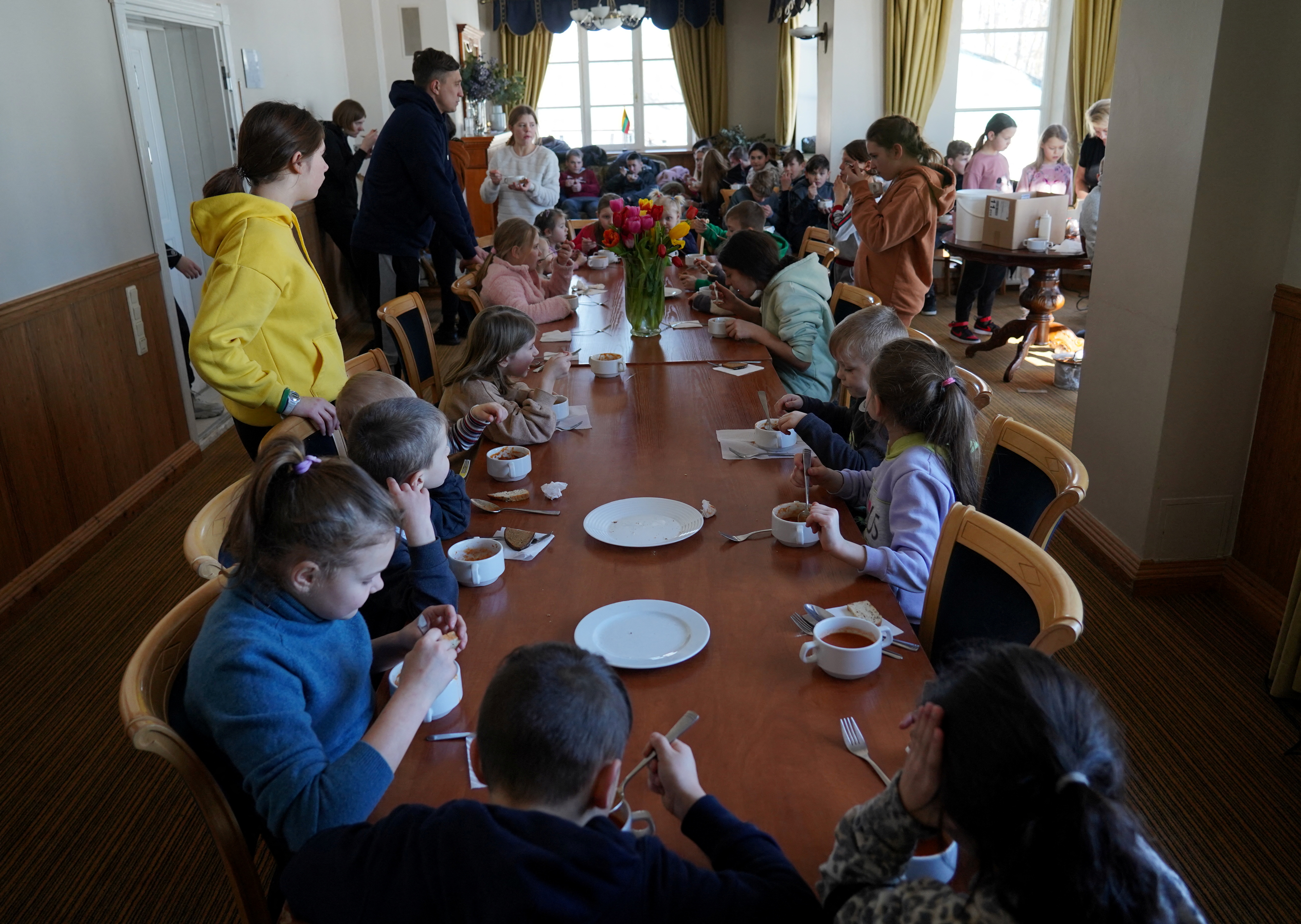 Ukrainian orphans are received in shelters in Lithuania