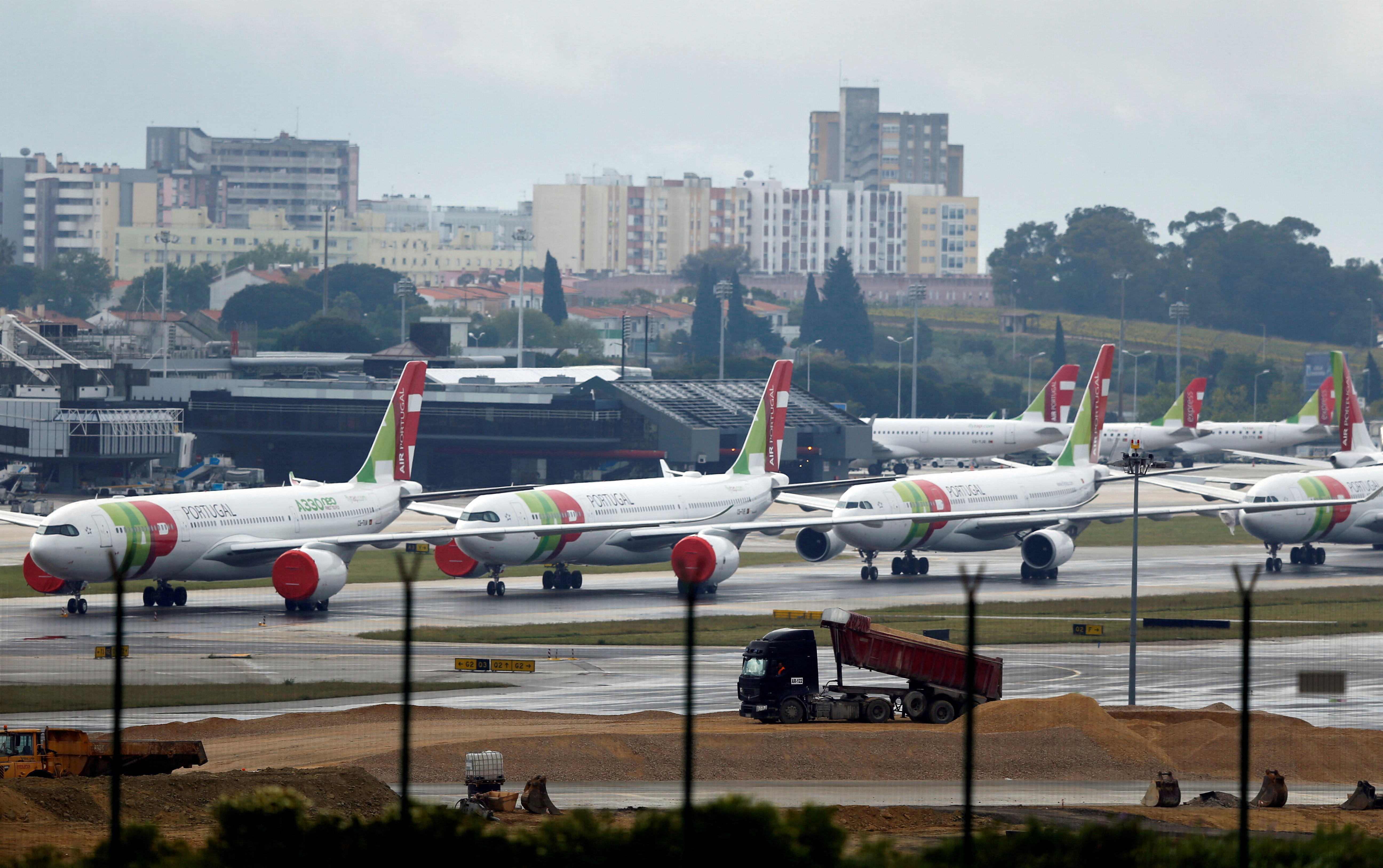 FILE PHOTO: TAP planes are seen at Lisbon airport, Portugal