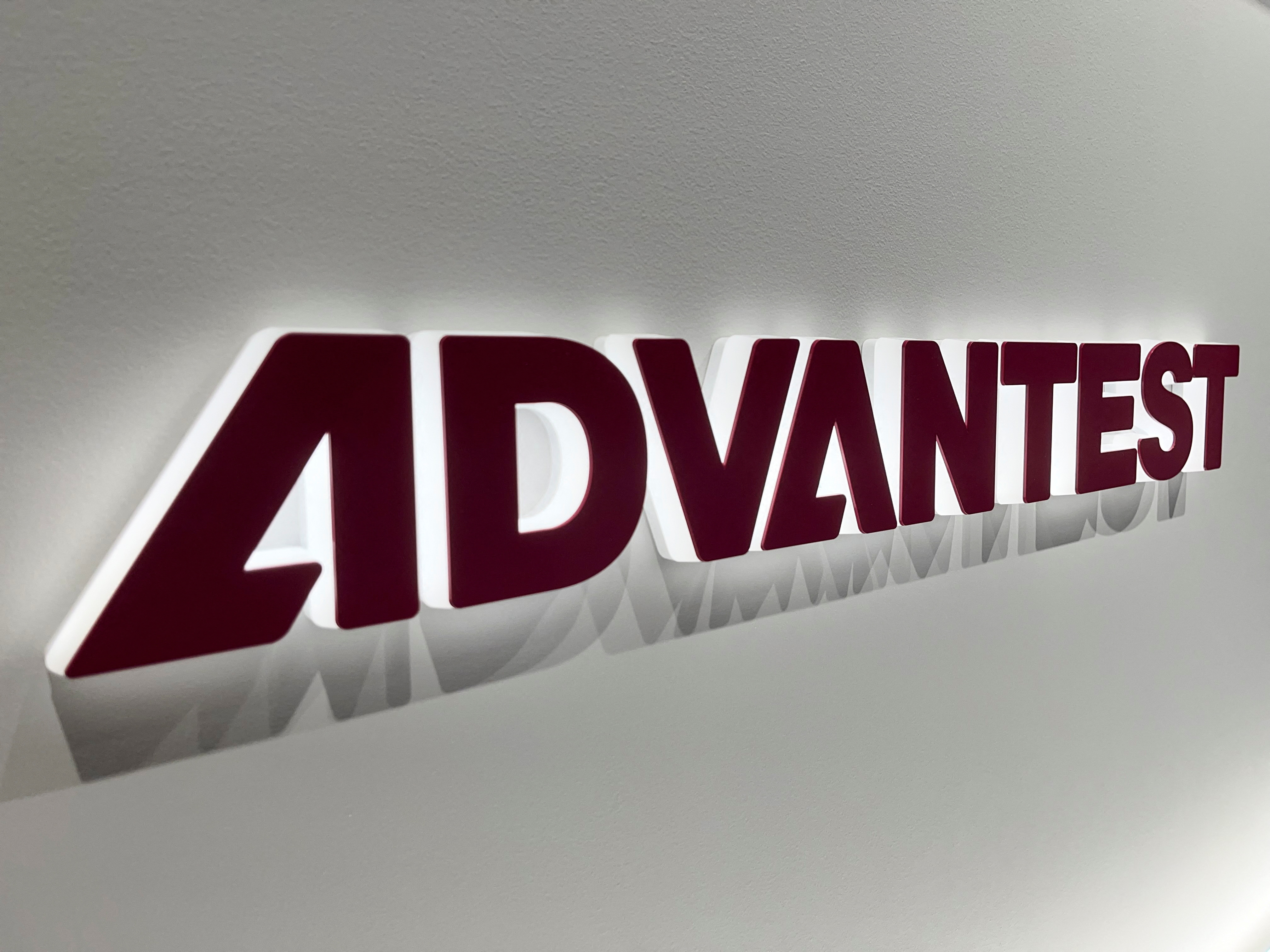 Advantest's logo is pictured in Tokyo