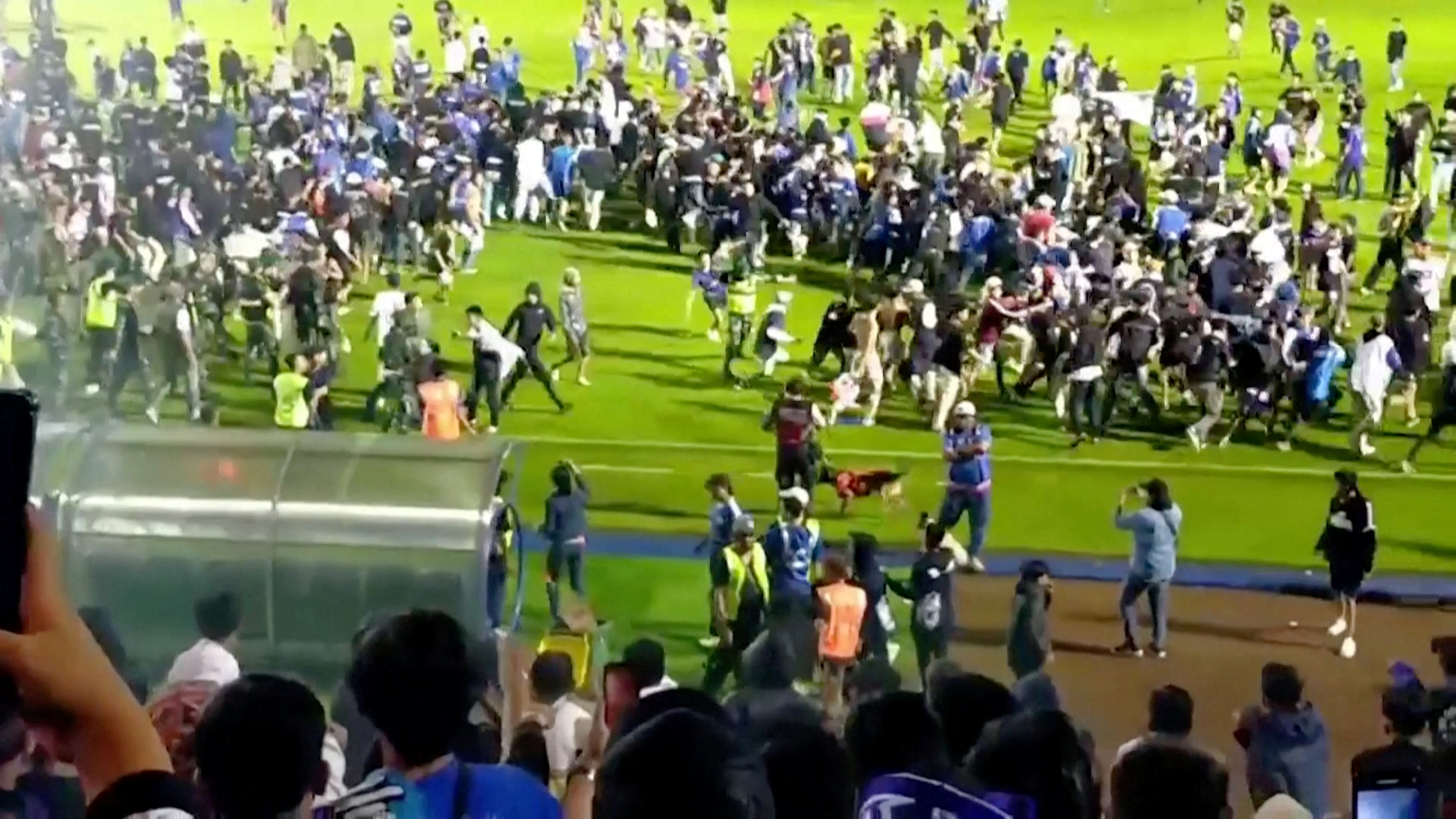 Riot breaks out after football match between Arema vs Persebaya in Malang