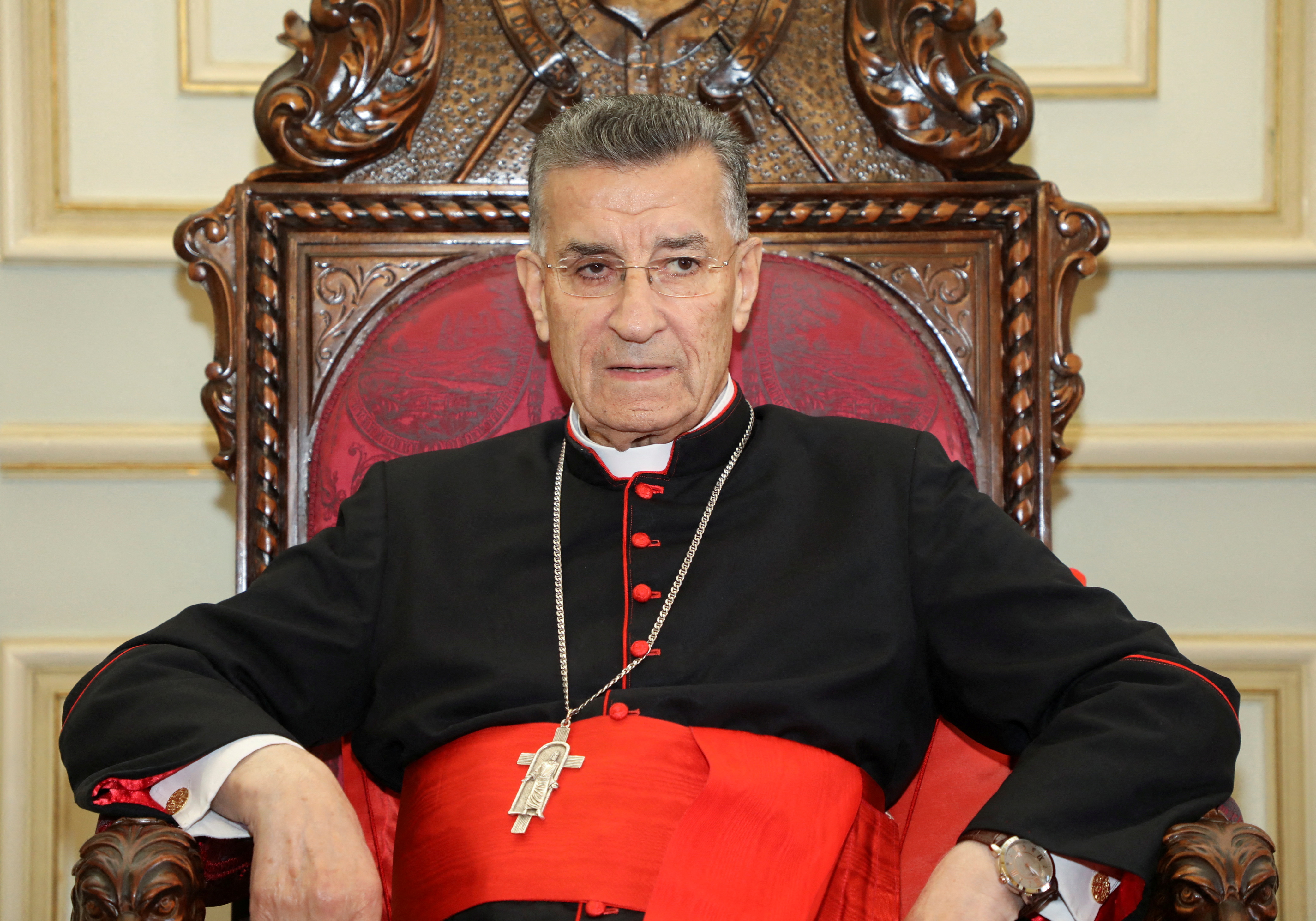 Maronite Patriarch Bechara Boutros Al-Rai is pictured