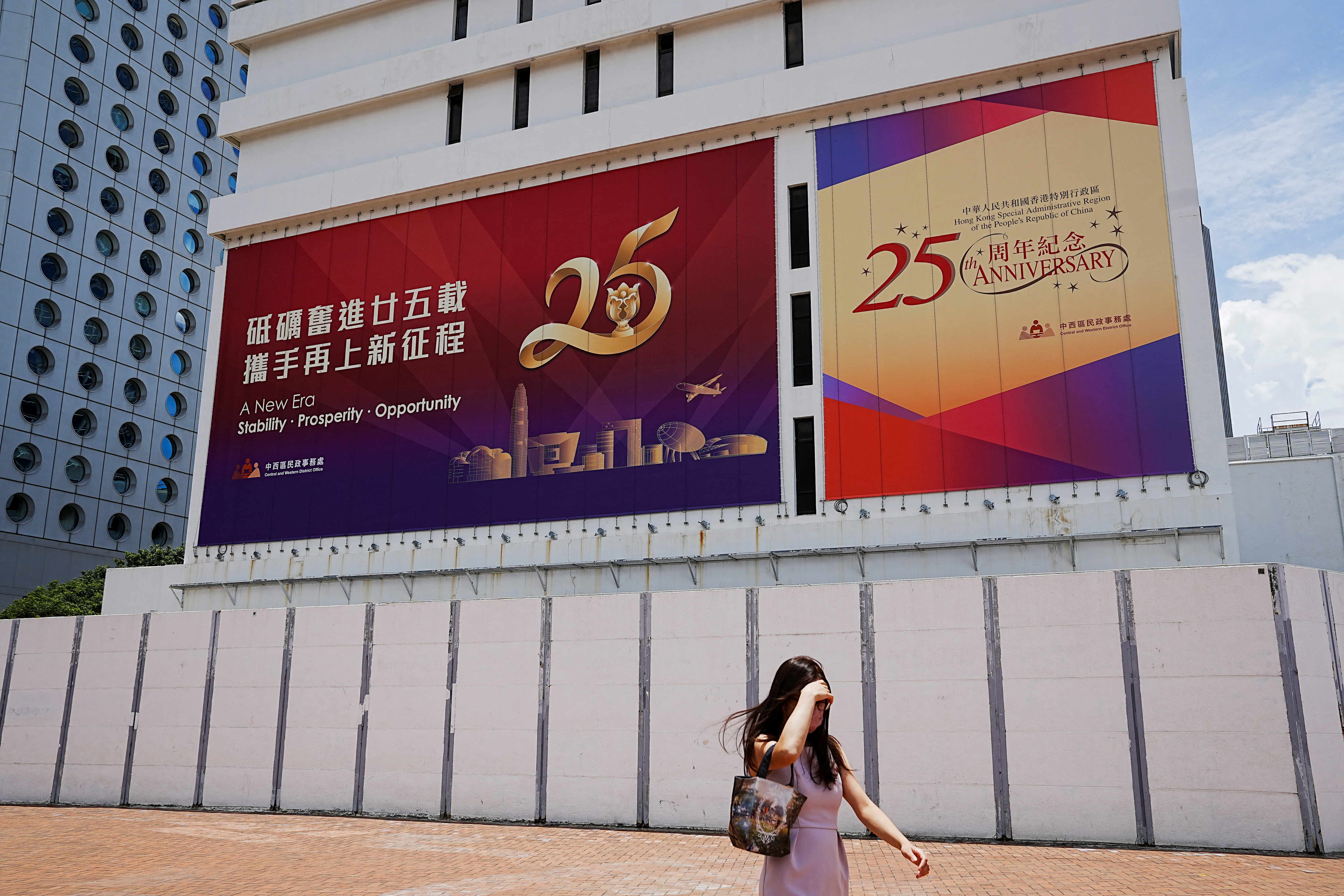 Ahead of the 25th anniversary of Hong Kong's handover to China from Britain, in Hong Kong