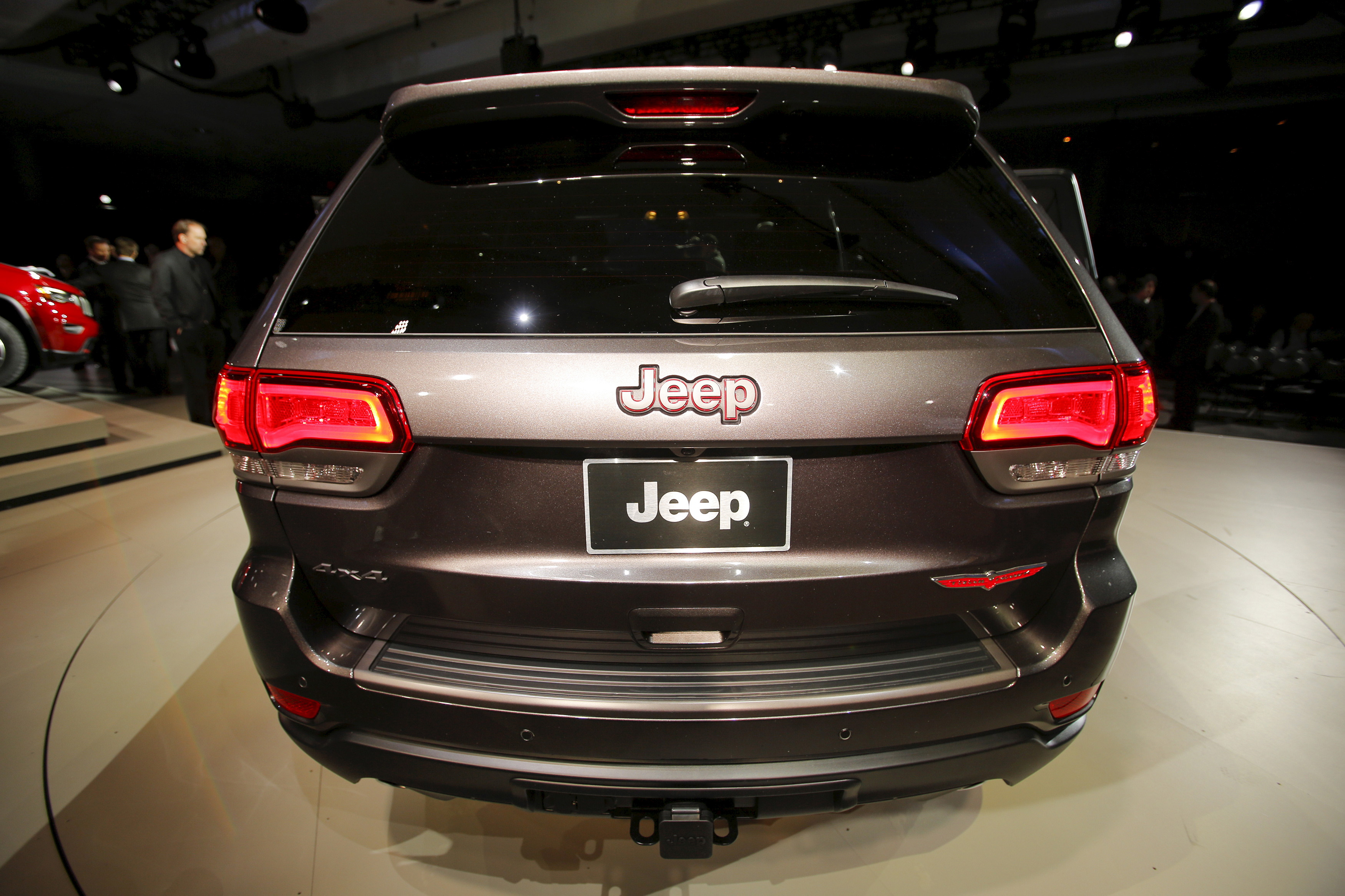 The Jeep Cherokee Trailhawk sports utility vehicle (SUV) is seen during the media preview of the 2016 New York International Auto Show in Manhattan, New York