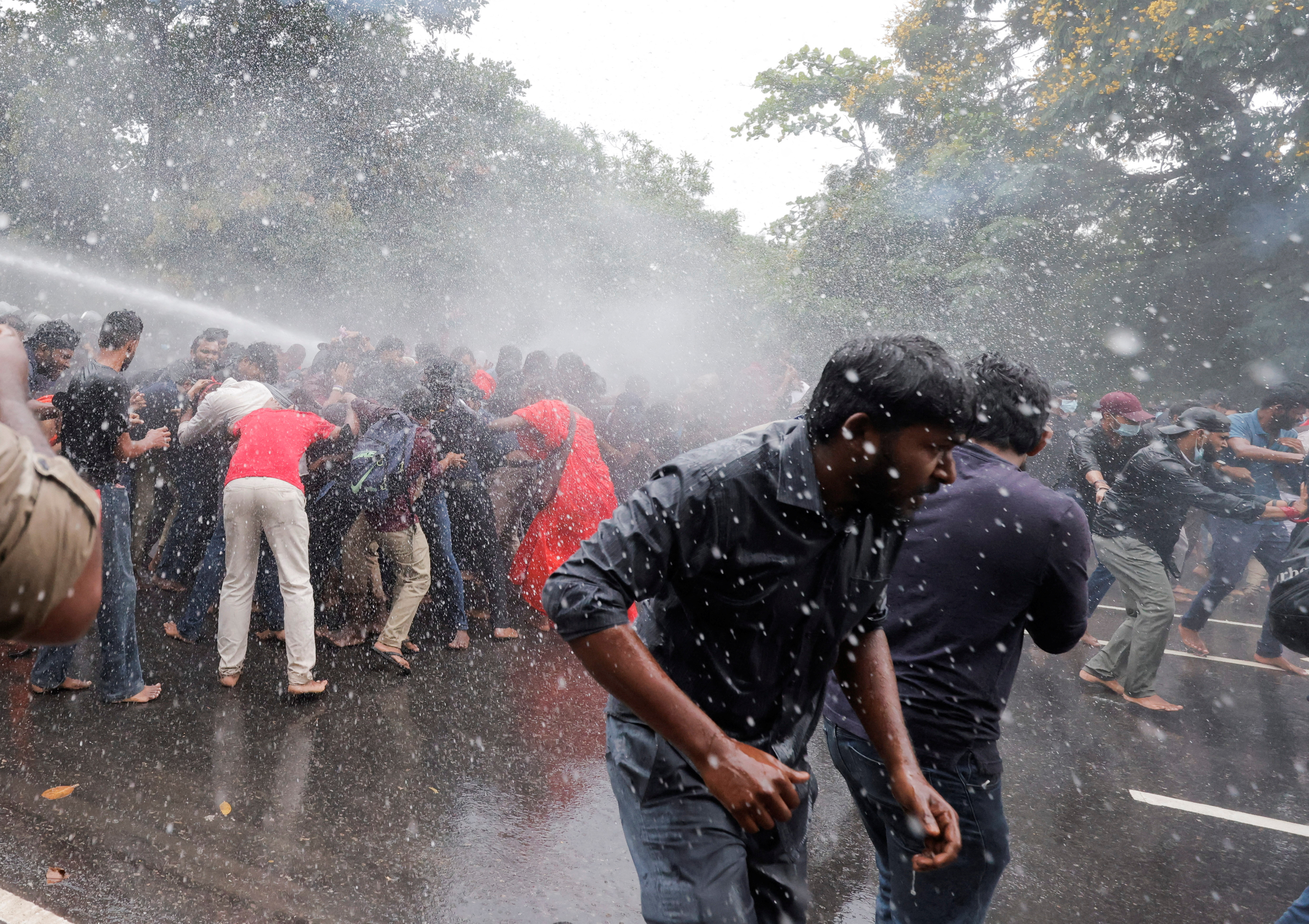 Protest against Sri Lankan President Gotabaya Rajapaksa near the parliament, in Colombo