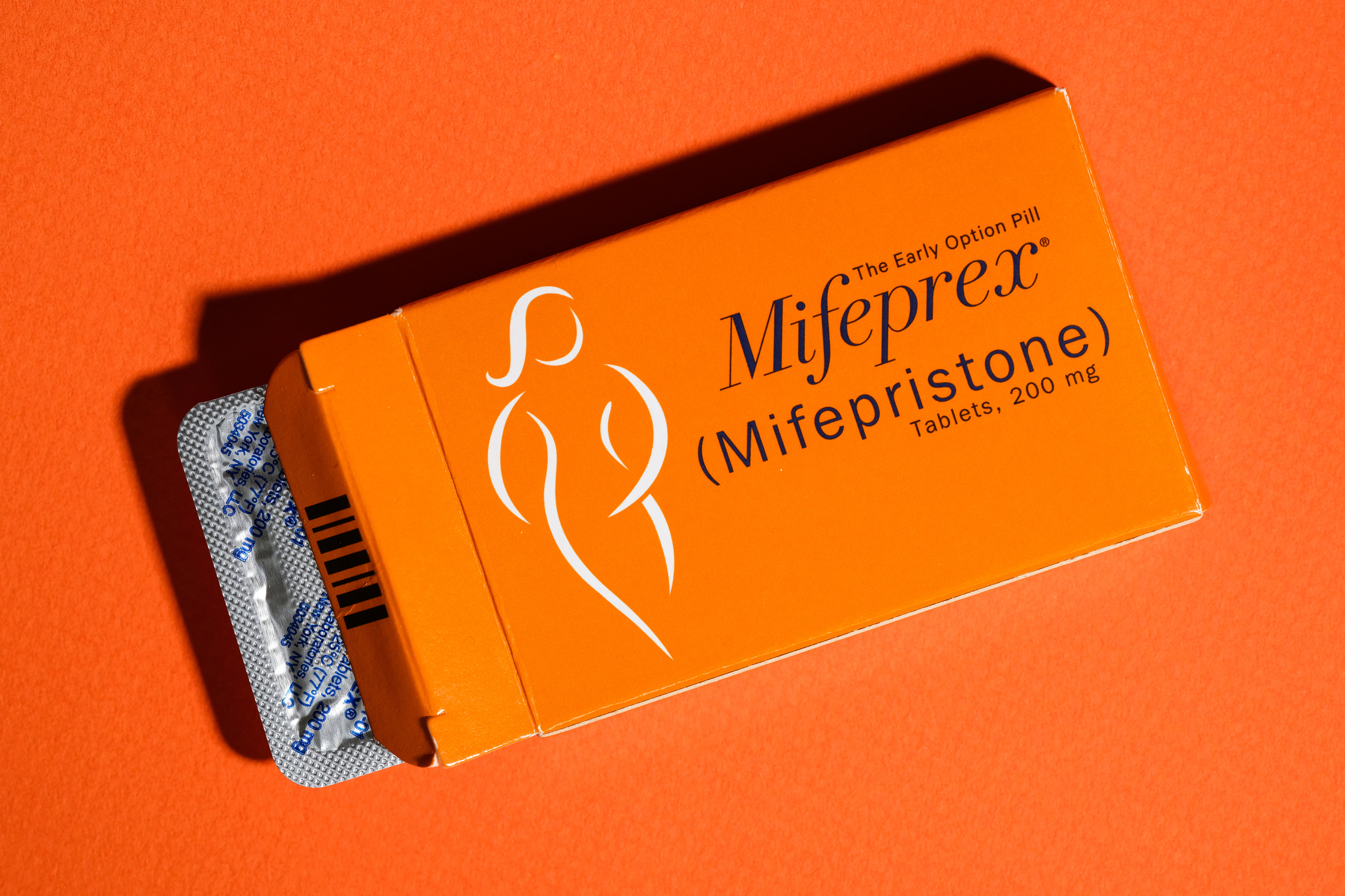 A pack of Mifeprex pills, used to terminate early pregnancies, is displayed in this picture illustration