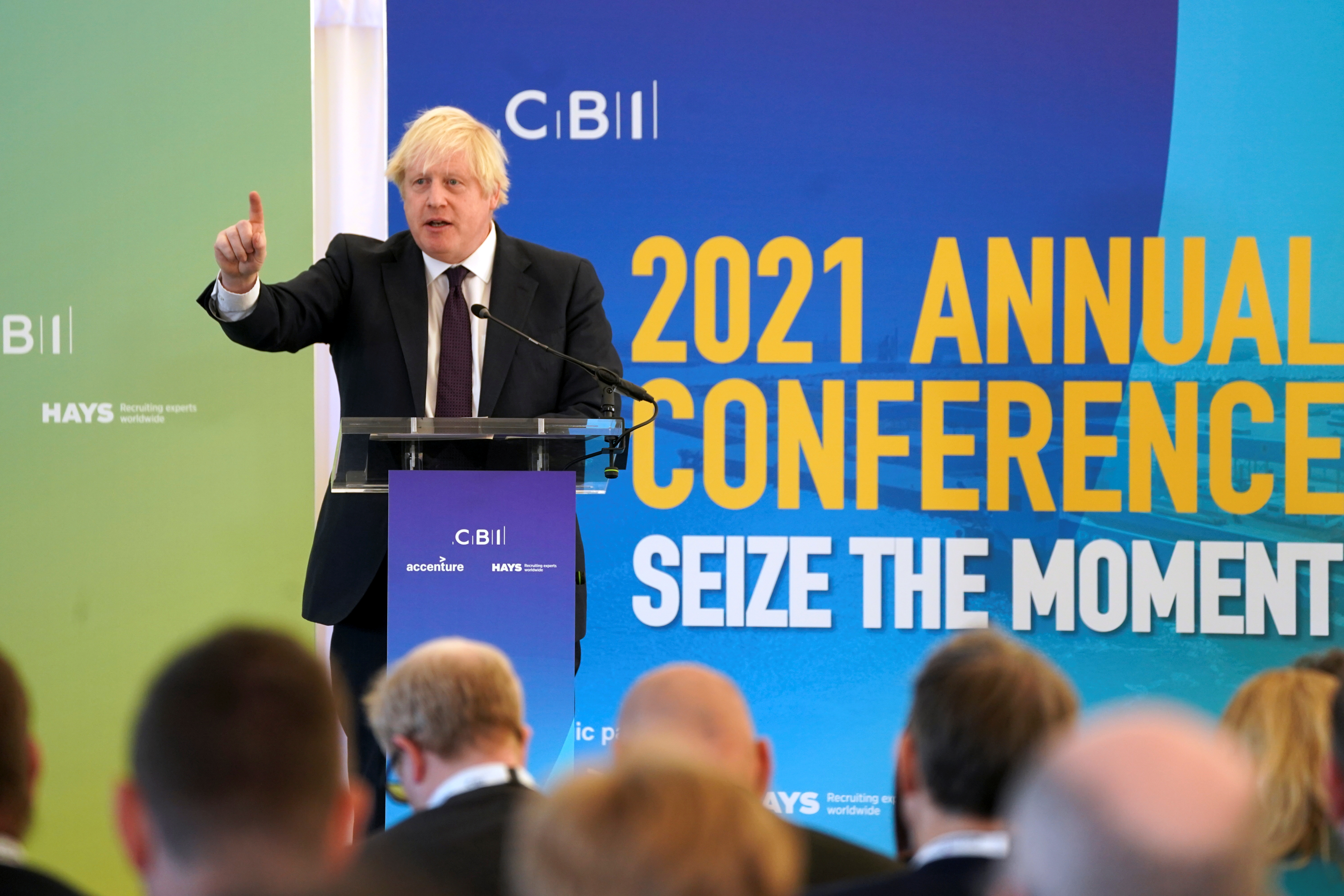 Britain's PM Johnson attends the CBI annual conference