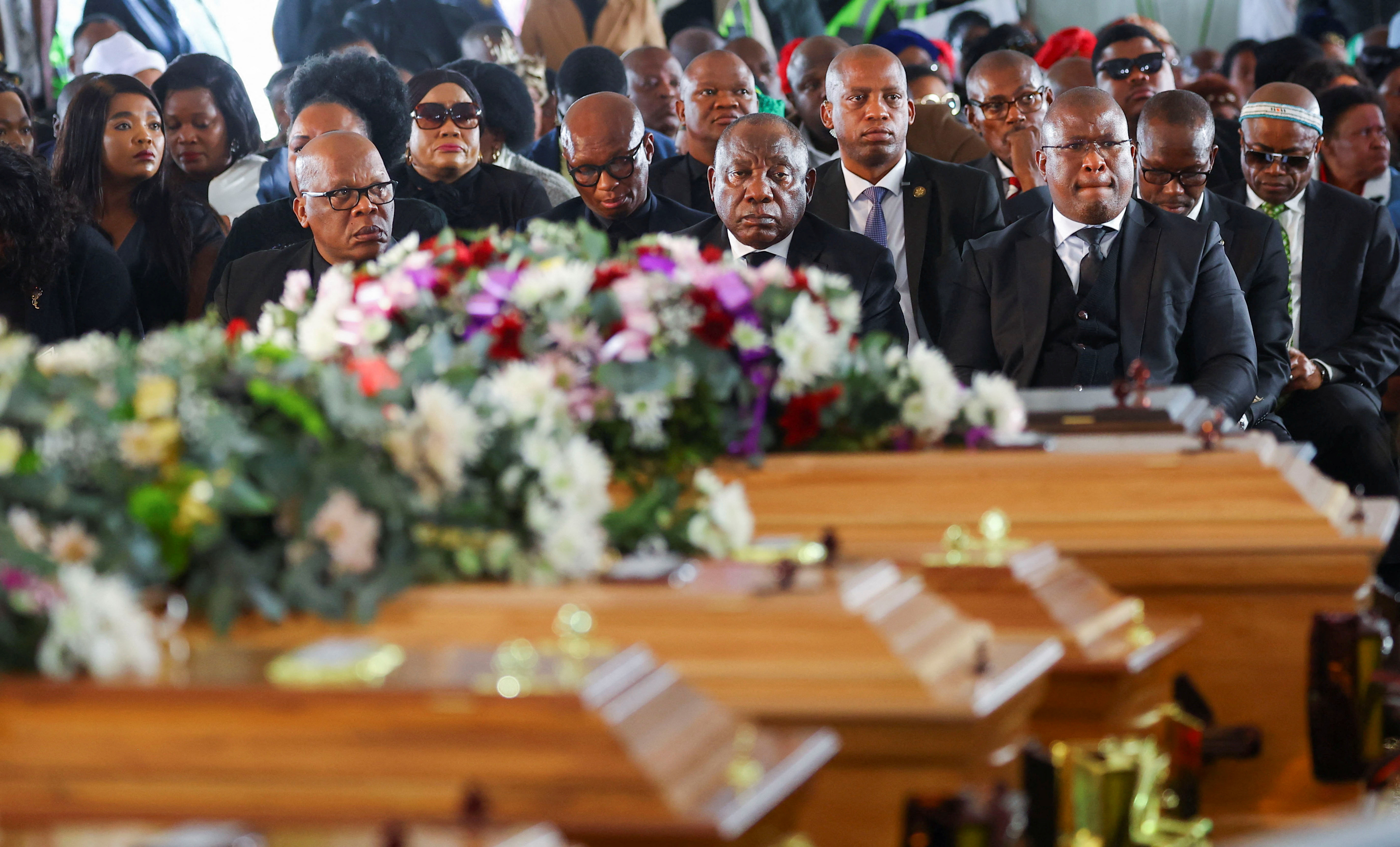 Mass funeral of South African teenagers who died in East London tavern