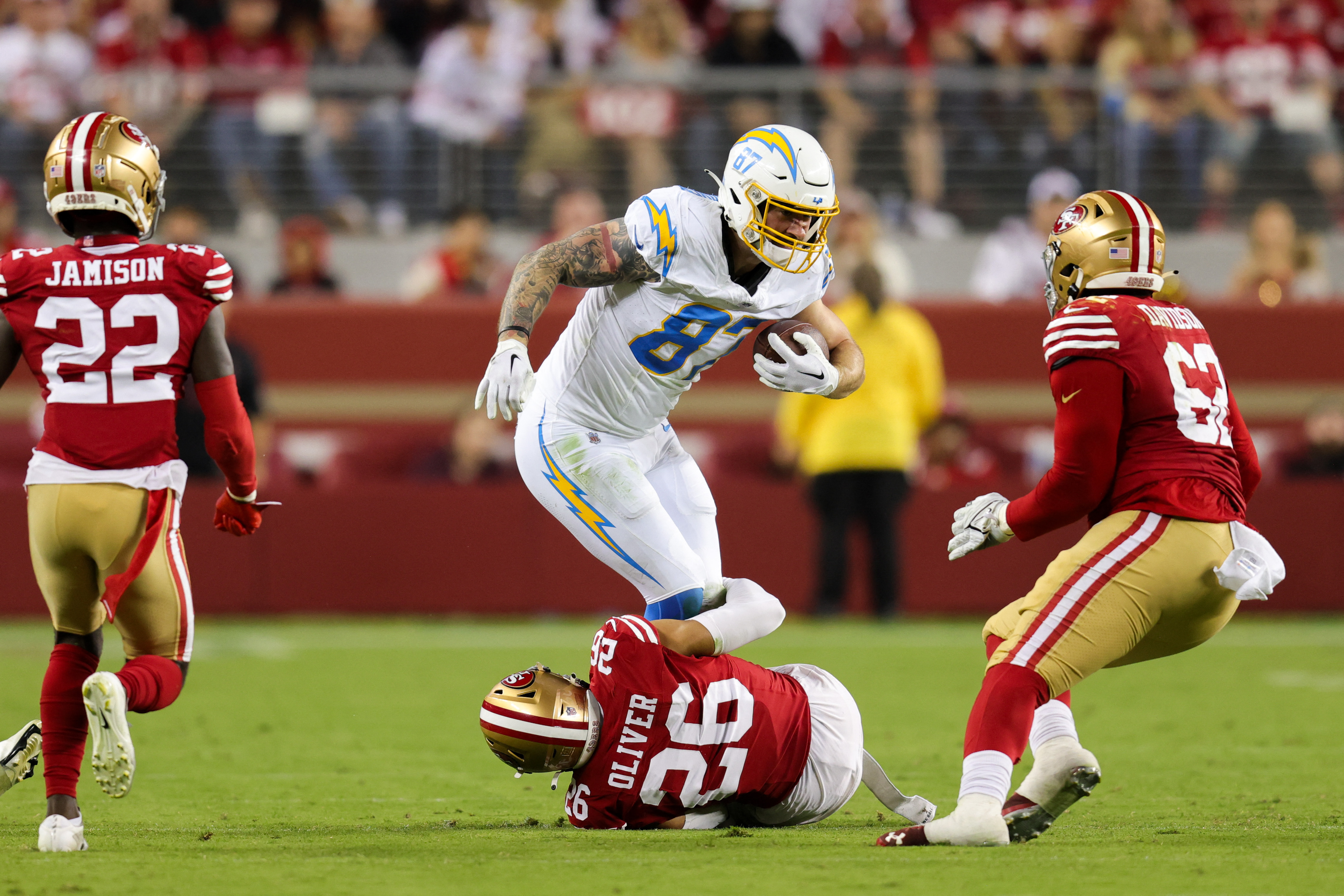 Chargers pile up 267 rushing yards, down 49ers