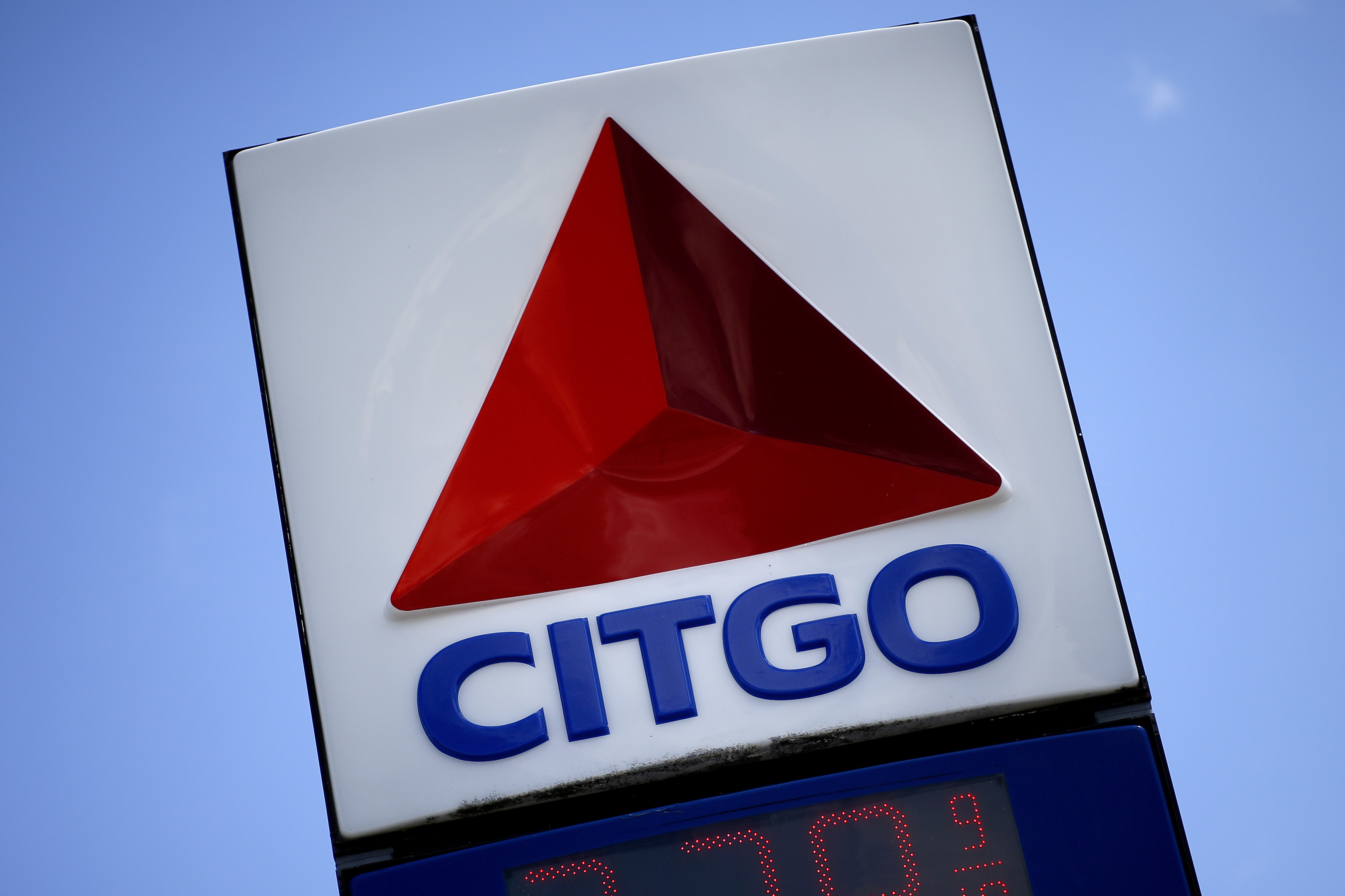 The logo of PDVSA's U.S. unit Citgo Petroleum is seen at a gas station in Stowell