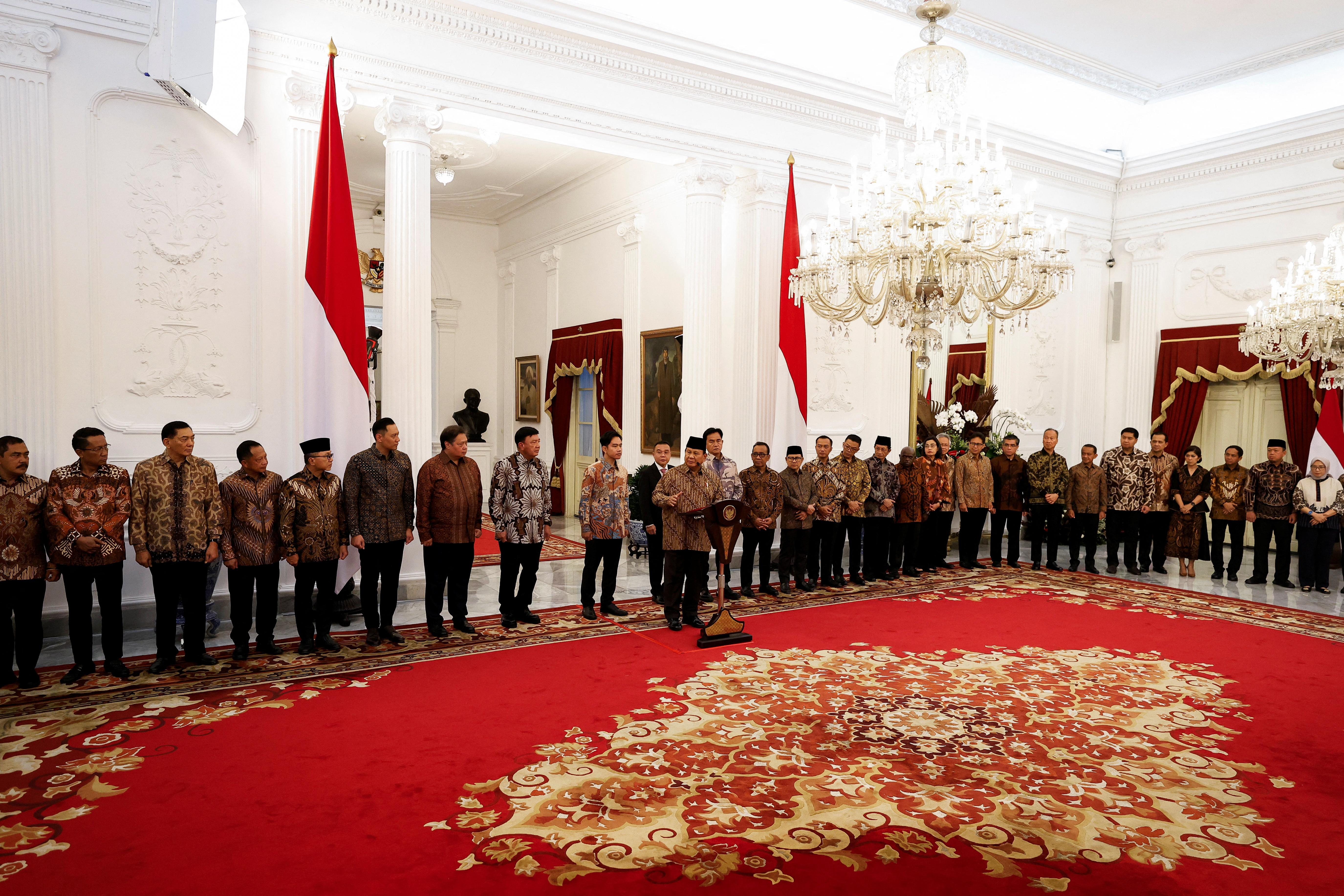 Indonesia's Prabowo announces his cabinet in Jakarta