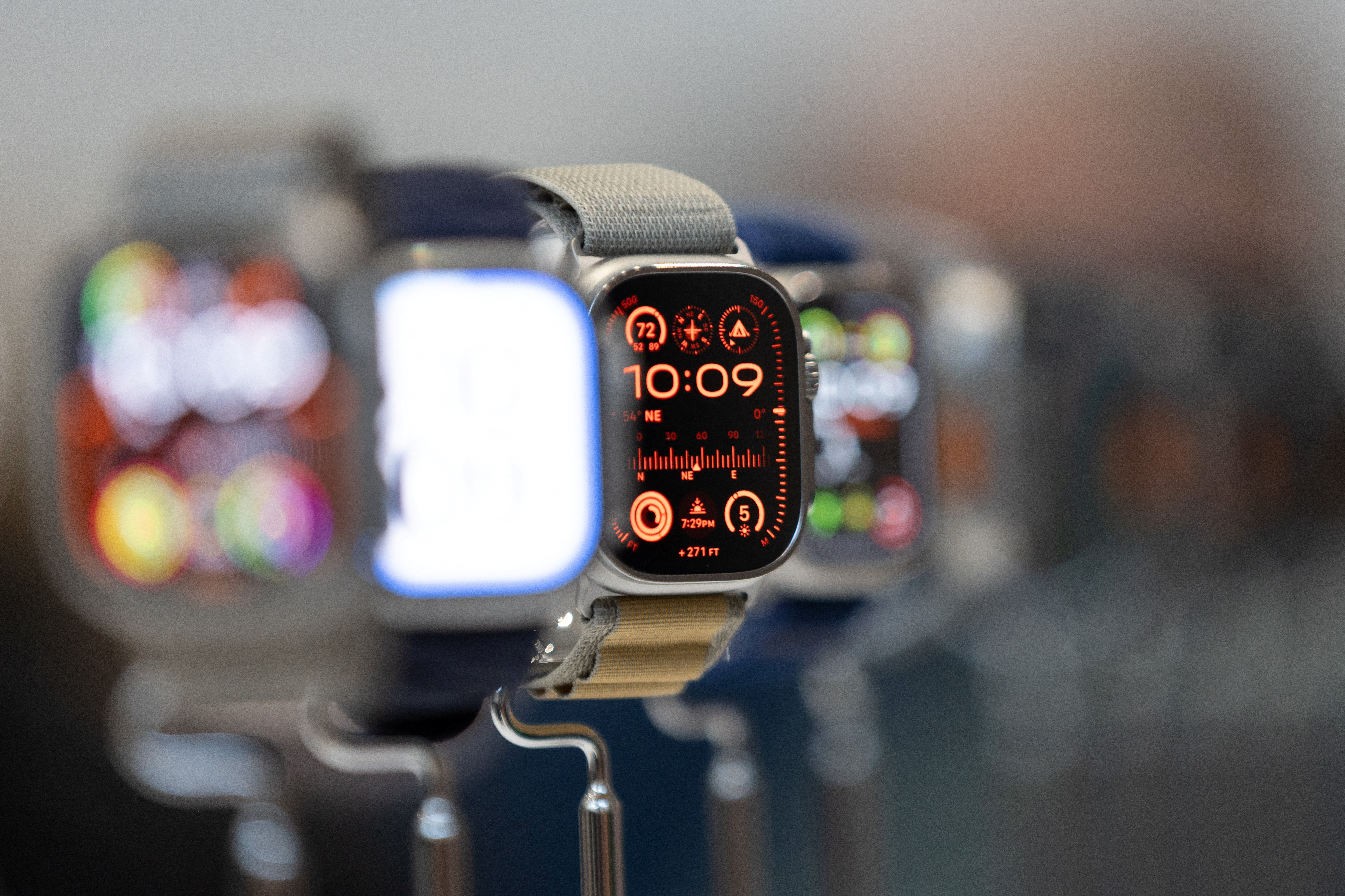 The Apple Watch Ultra 2 is showcased as Apple holds an event at the Steve Jobs Theater on its campus in Cupertino, California, U.S. September 9, 2024. REUTERS/Manuel Orbegozo