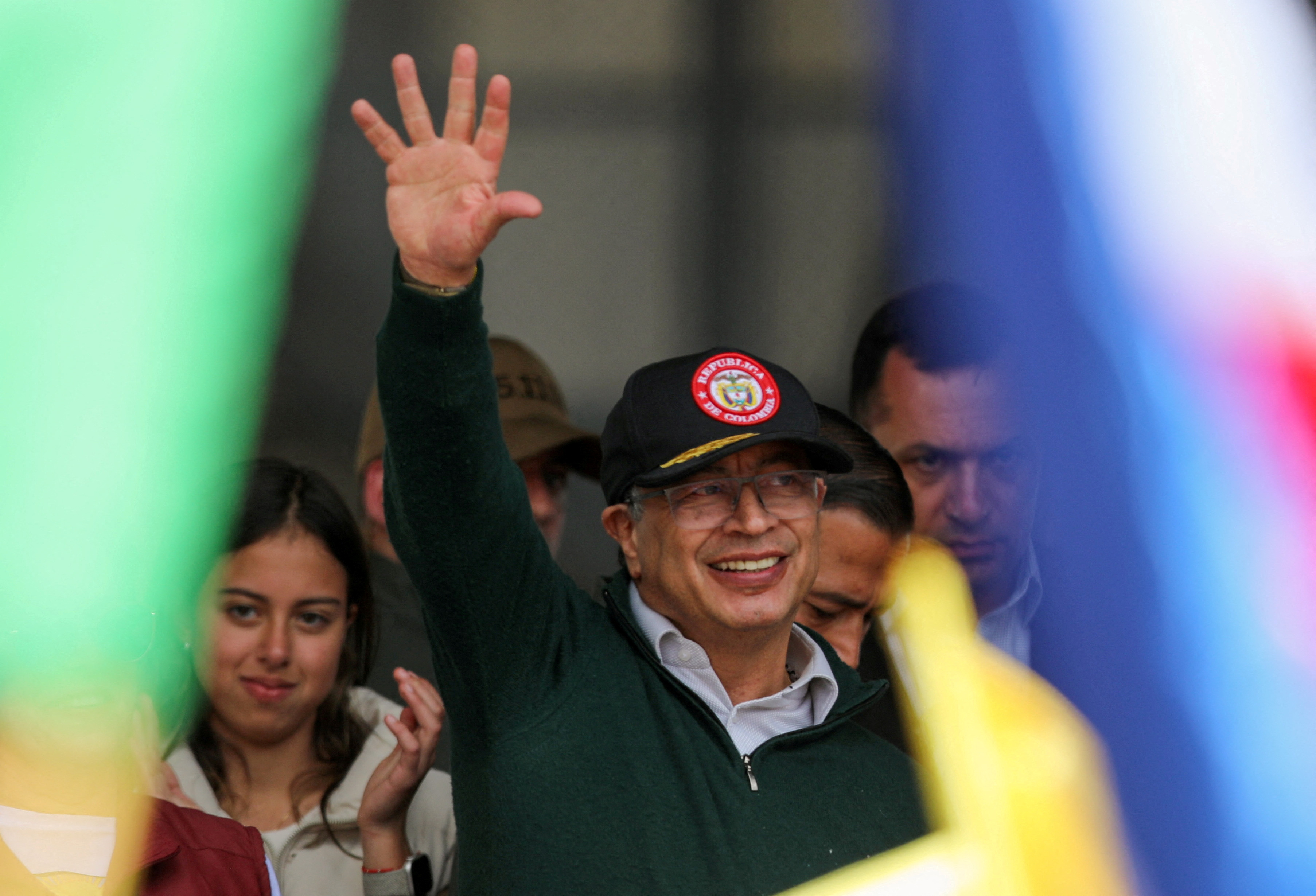 Colombia's president, Petro, is shown at an event in Bogota