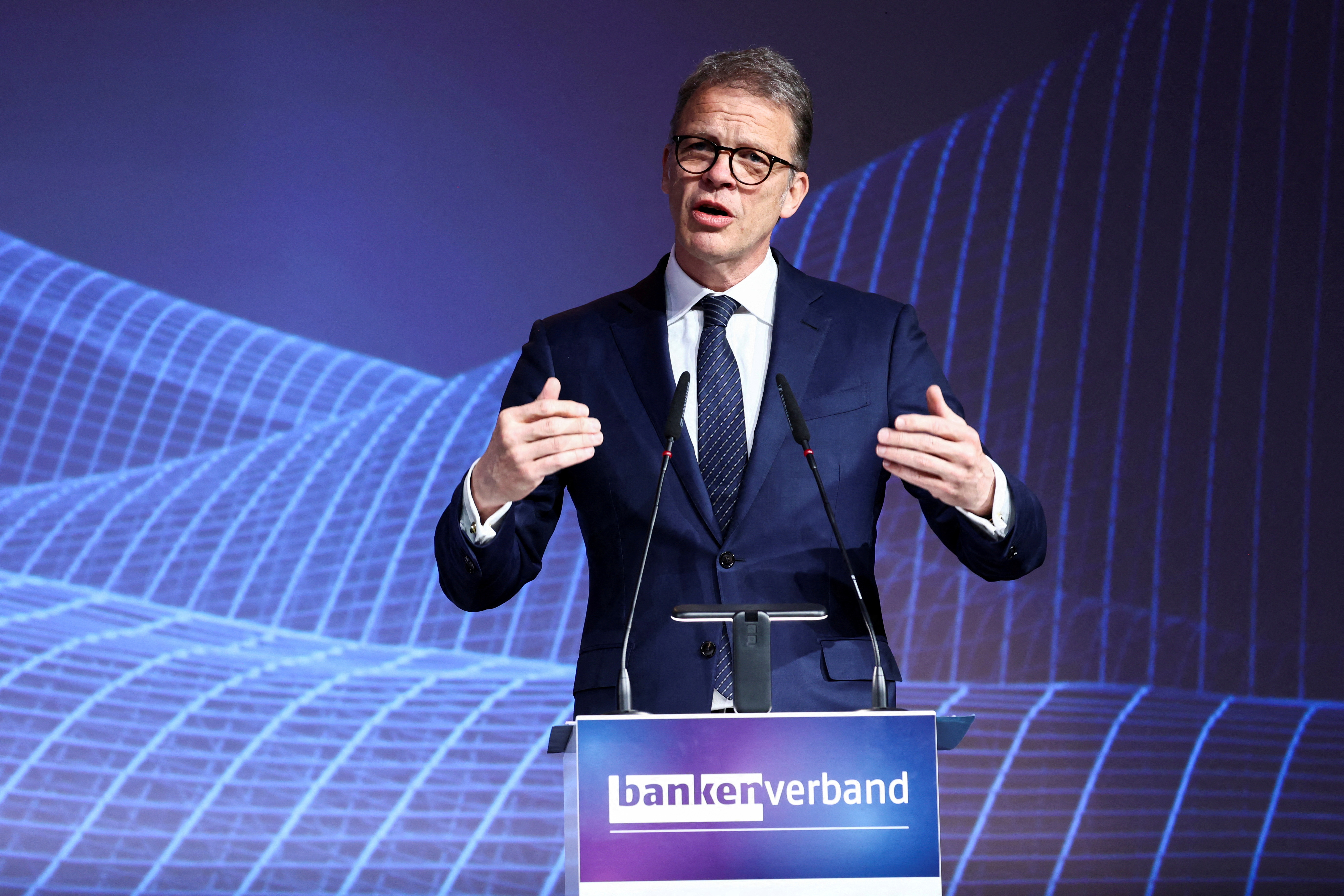 Deutsche Bank CEO Christian Sewing speaks at the sector's Banking Day in Berlin