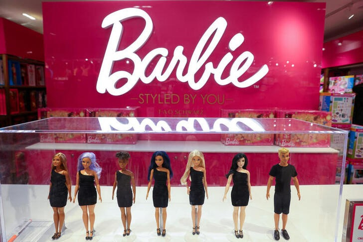 Barbie dolls, a brand owned by Mattel, are seen at the FAO Schwarz toy store in Manhattan, New York City