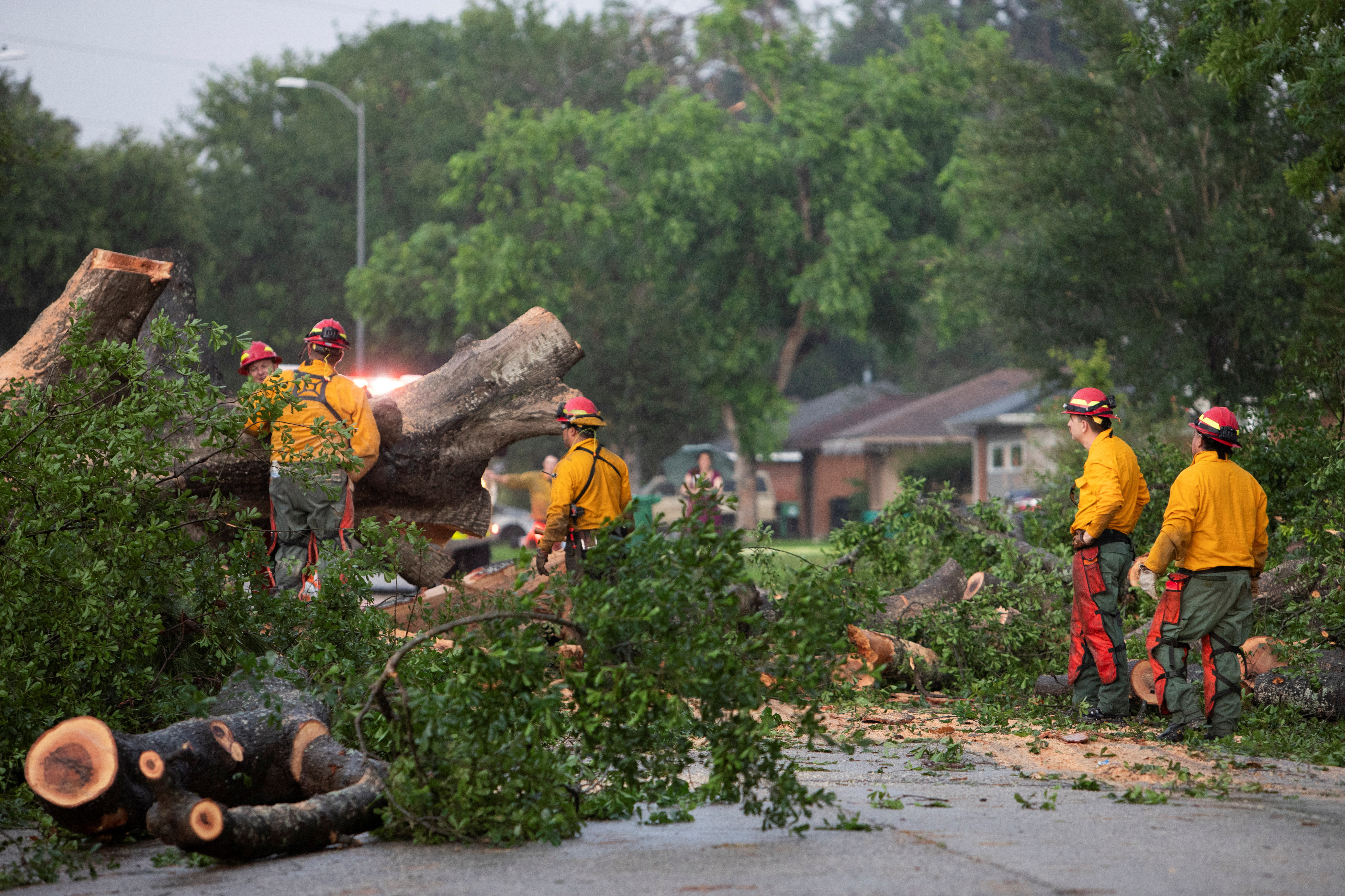 Aftermath of severe storms in northern Houston, Texas