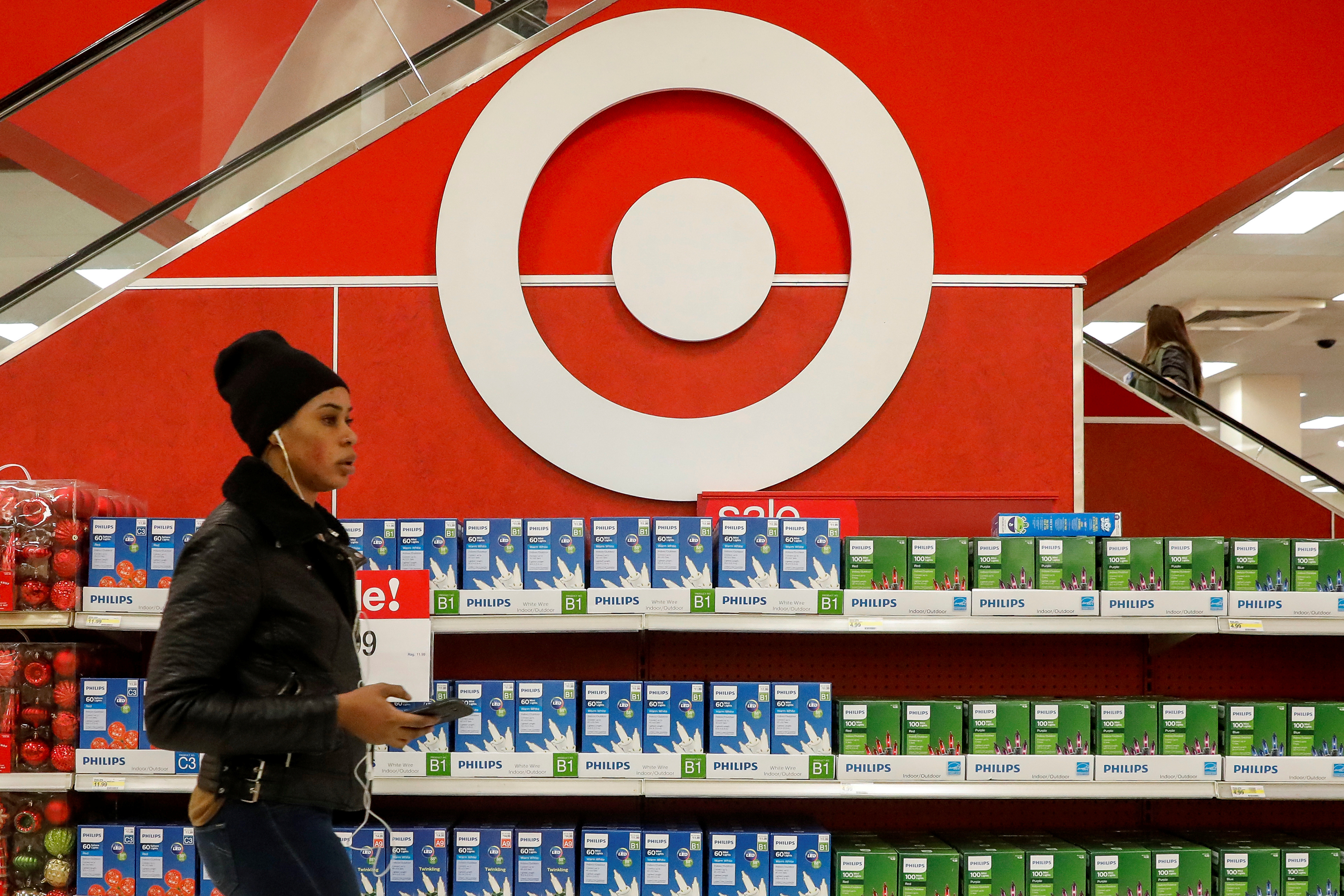 Shoppers are seen in a Target store in the Brooklyn borough of New York