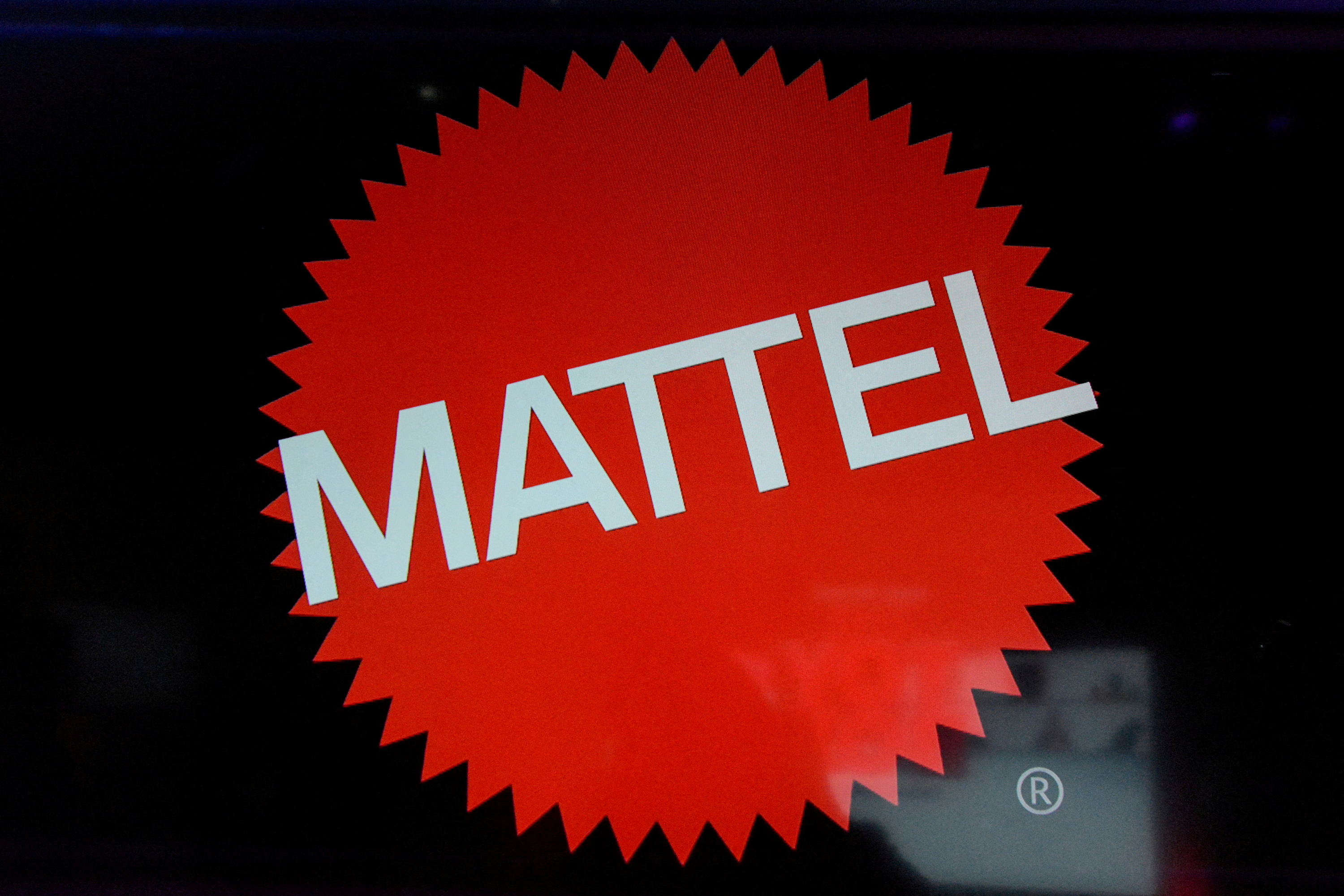 The Mattel company logo is seen at the 114th North American International Toy Fair in New York City