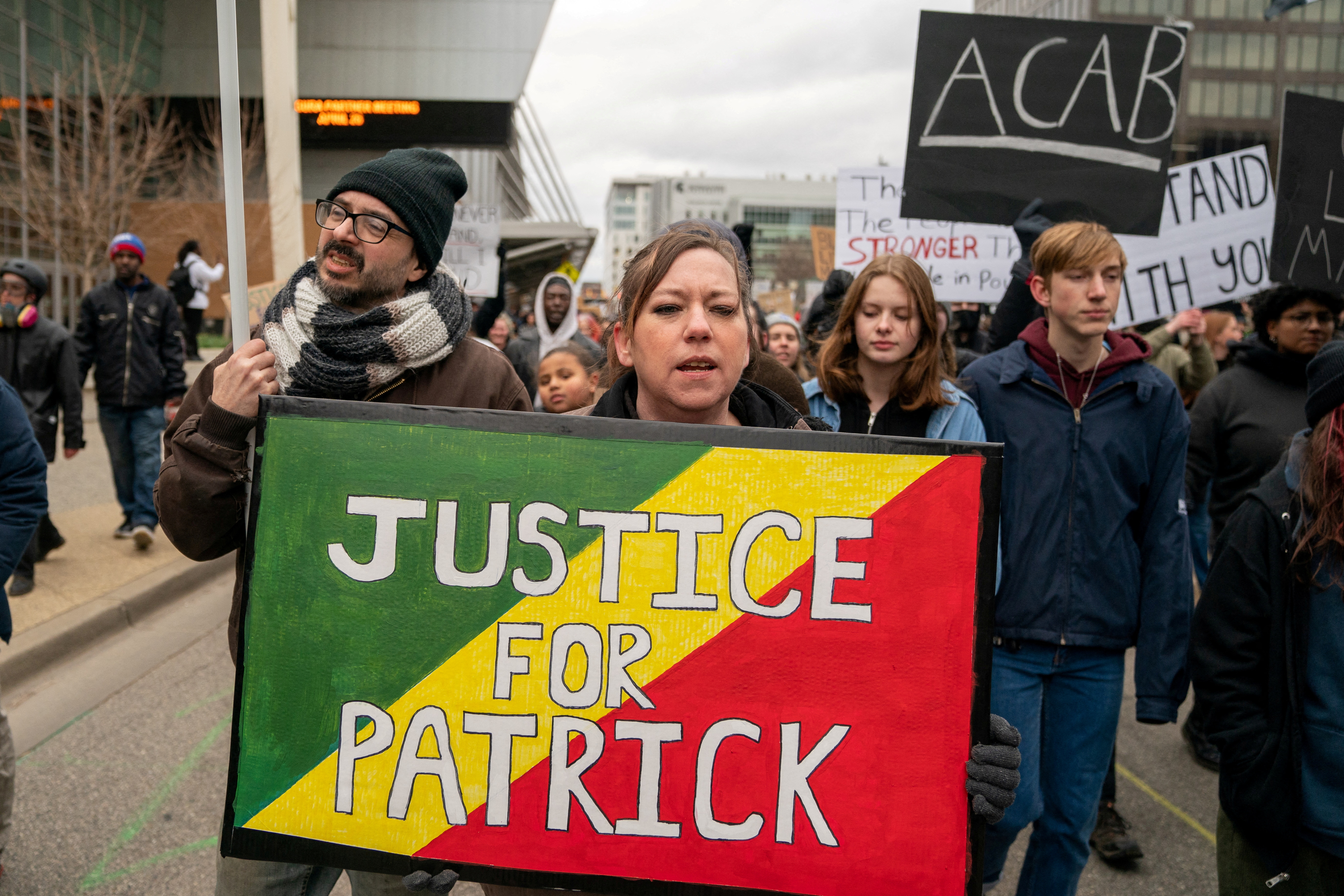 Demonstrators protest the killing of Patrick Lyoya in Michigan