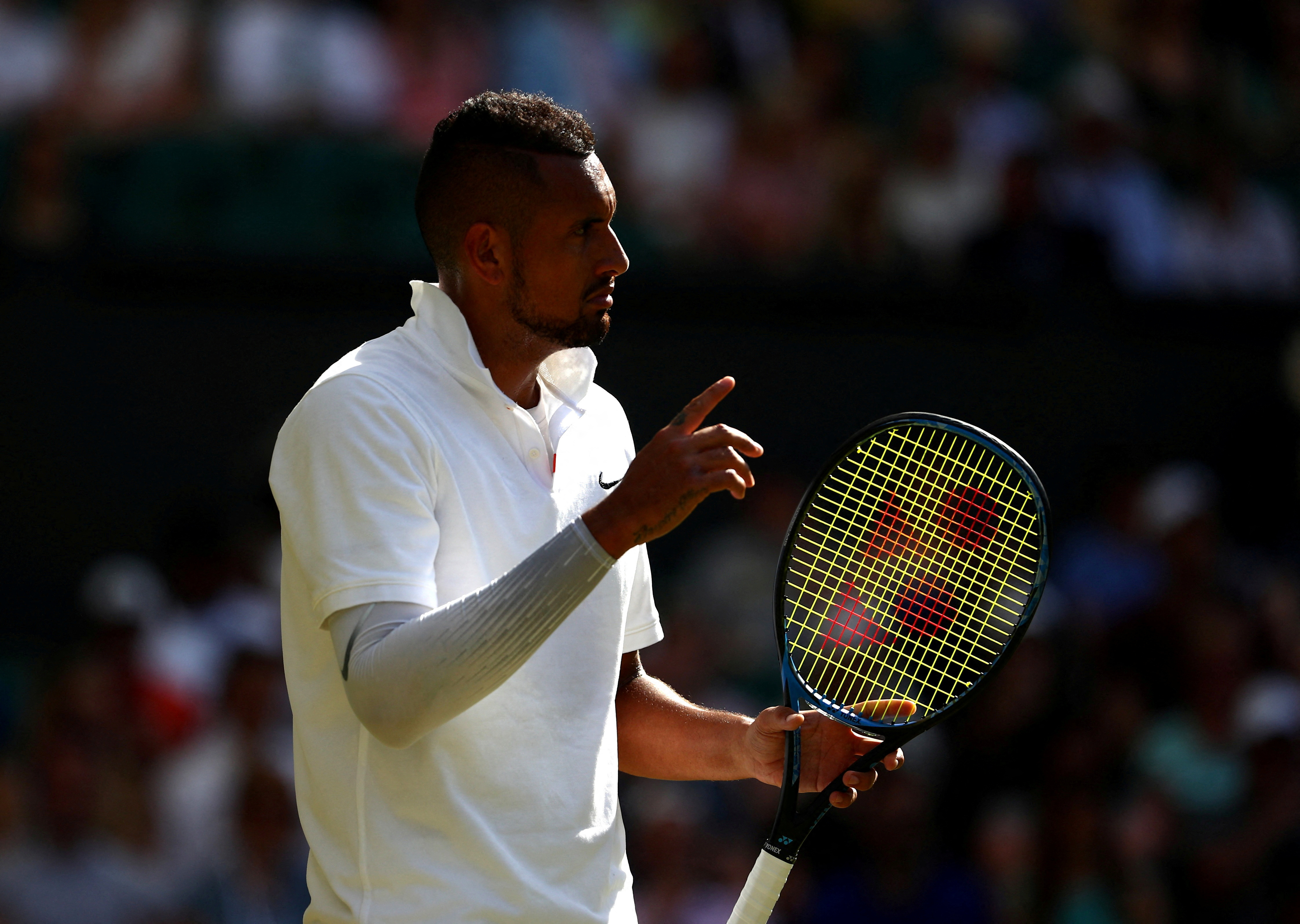 Nick Kyrgios arrives at Wimbledon practice wearing brand new