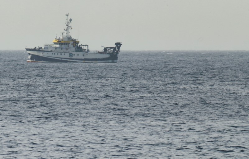 The Spanish vessel Angeles Alvarino carries out a search operation near the coast of Tenerife island