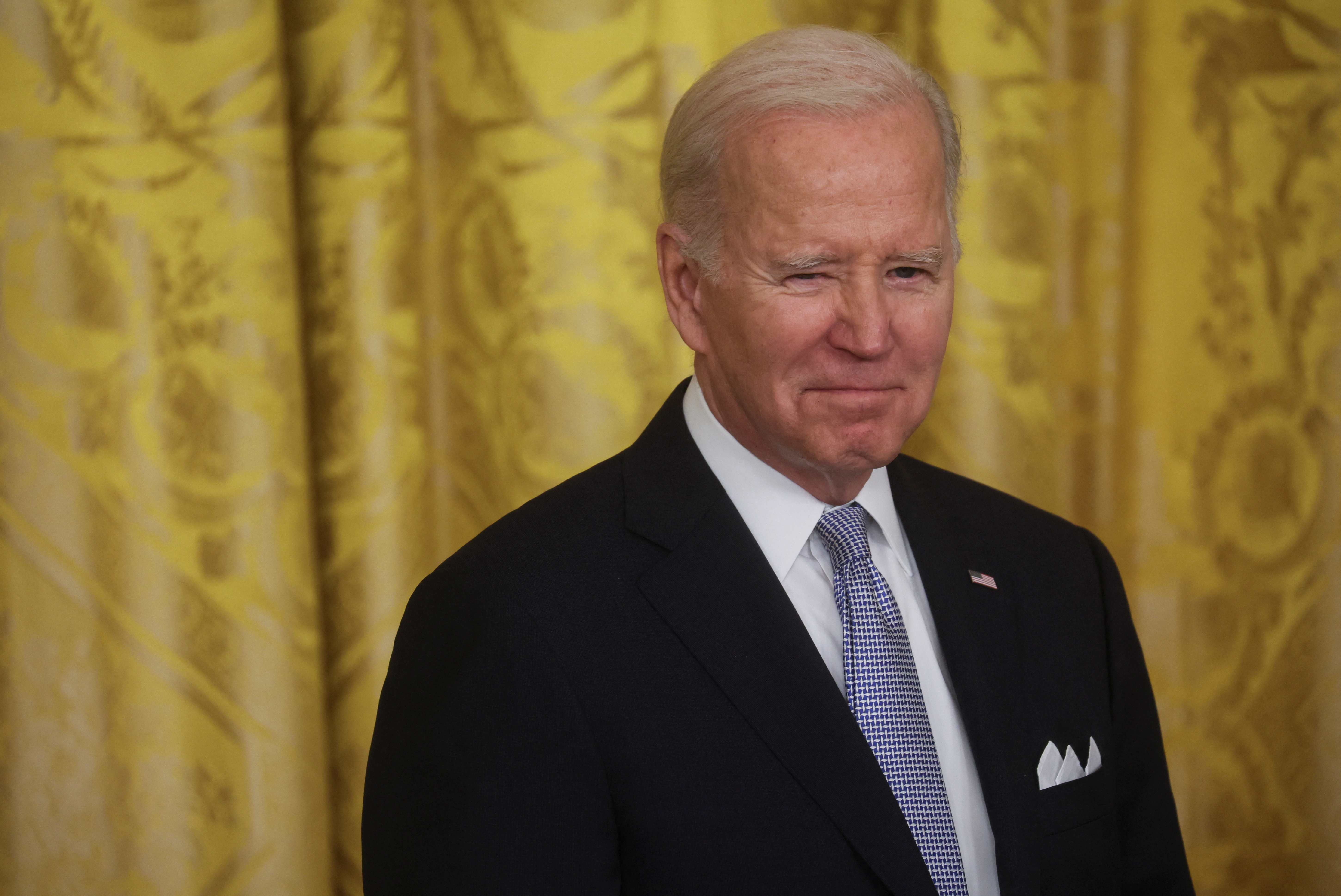 U.S. President Joe Biden speaks to U.S. mayors gathered at the White House in Washington