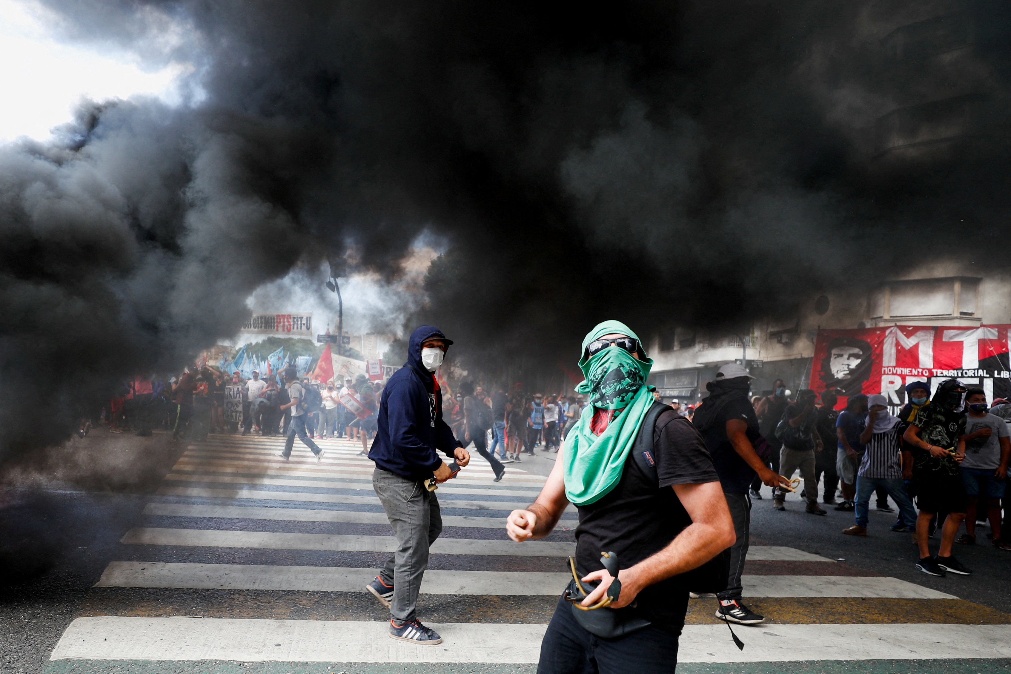 Argentina Anti-IMF Protesters Burn Tires, Hurl Rocks As Congress ...