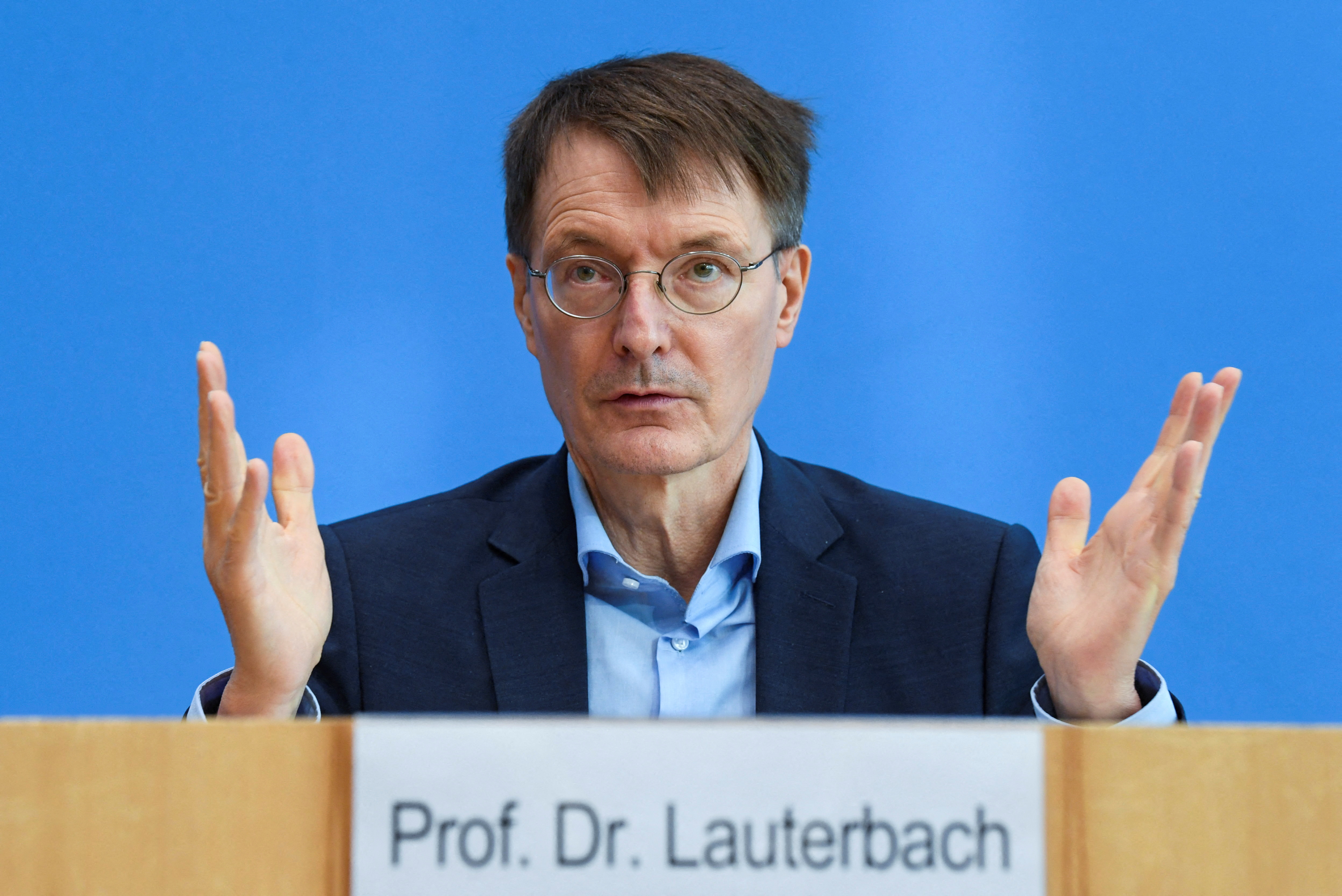 German Health Minister Lauterbach and head of RKI Wieler hold news conference, in Berlin