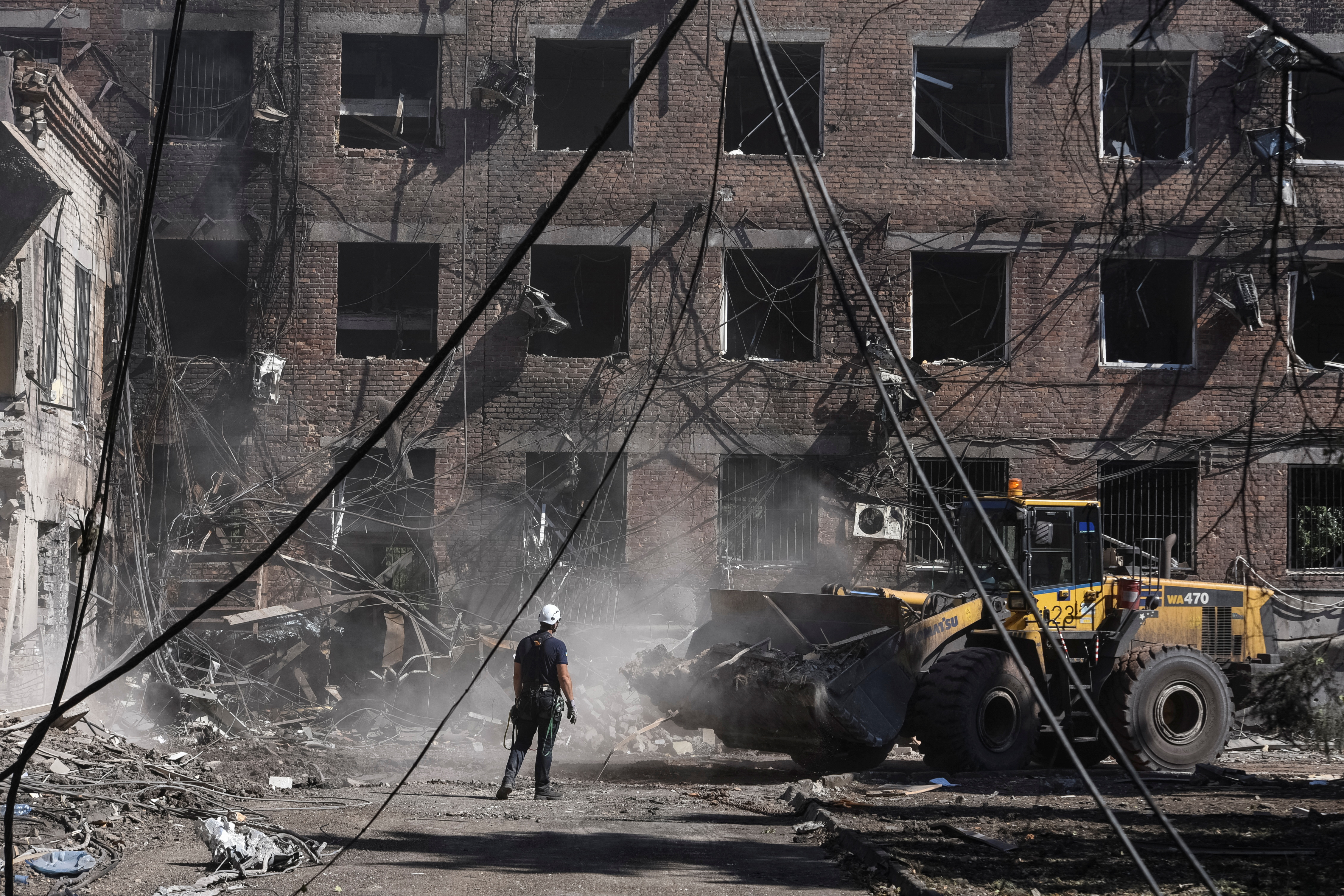 Aftermath of a Russian missile attack in Kryvyi Rih