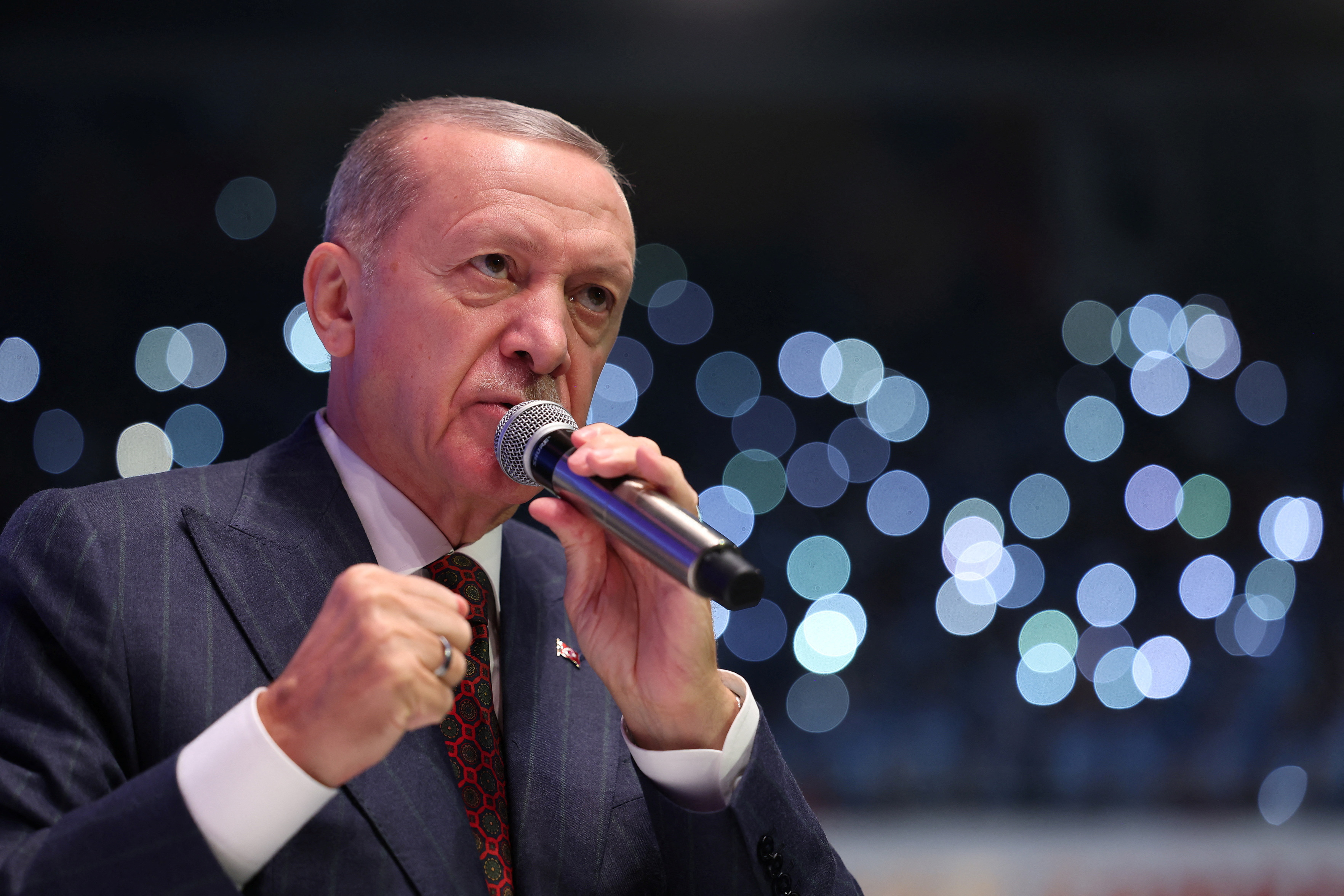 Turkish President Erdogan makes a speech at the Extraordinary Congress of his ruling AK Party in Ankara
