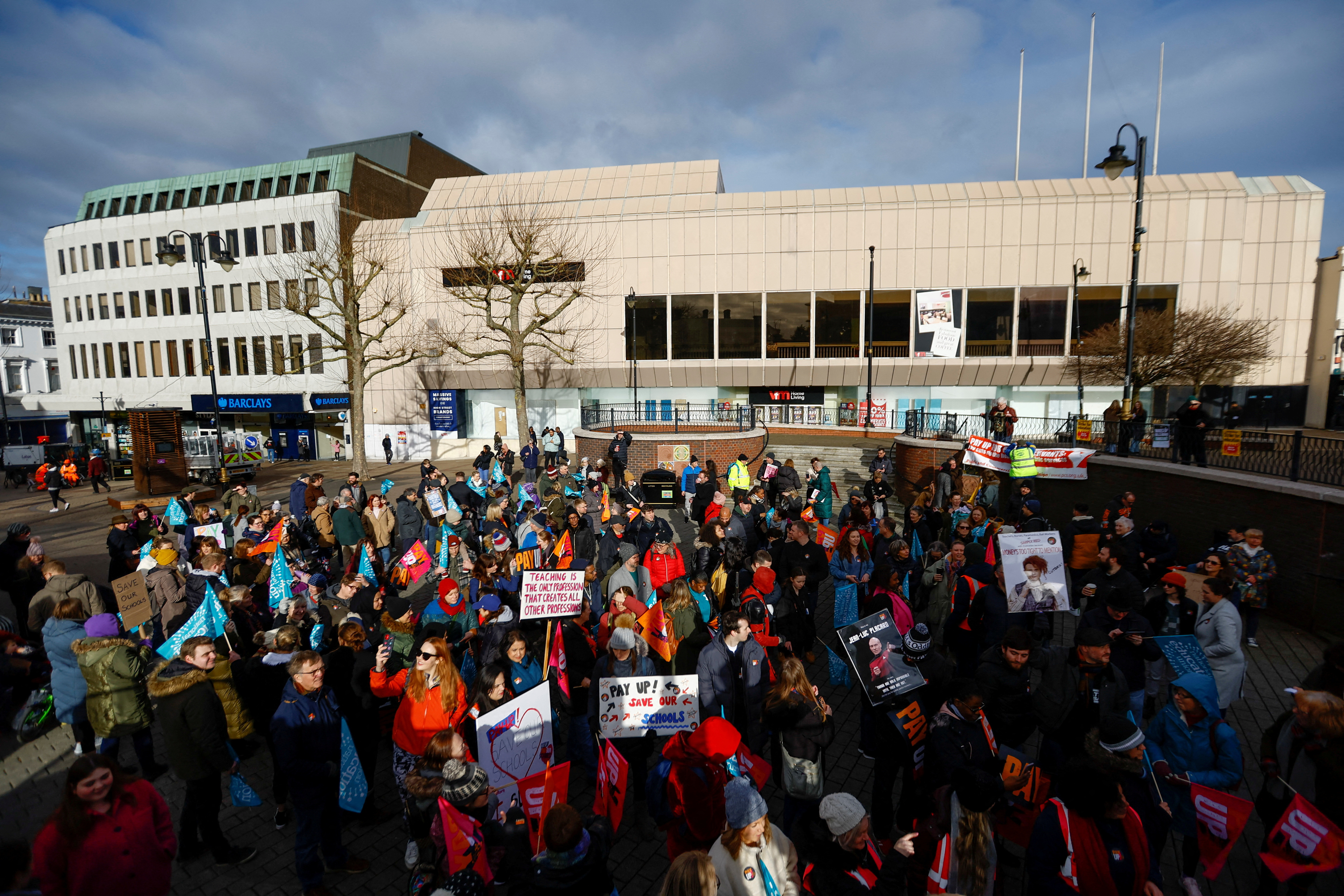 Teachers join the strike action in Luton