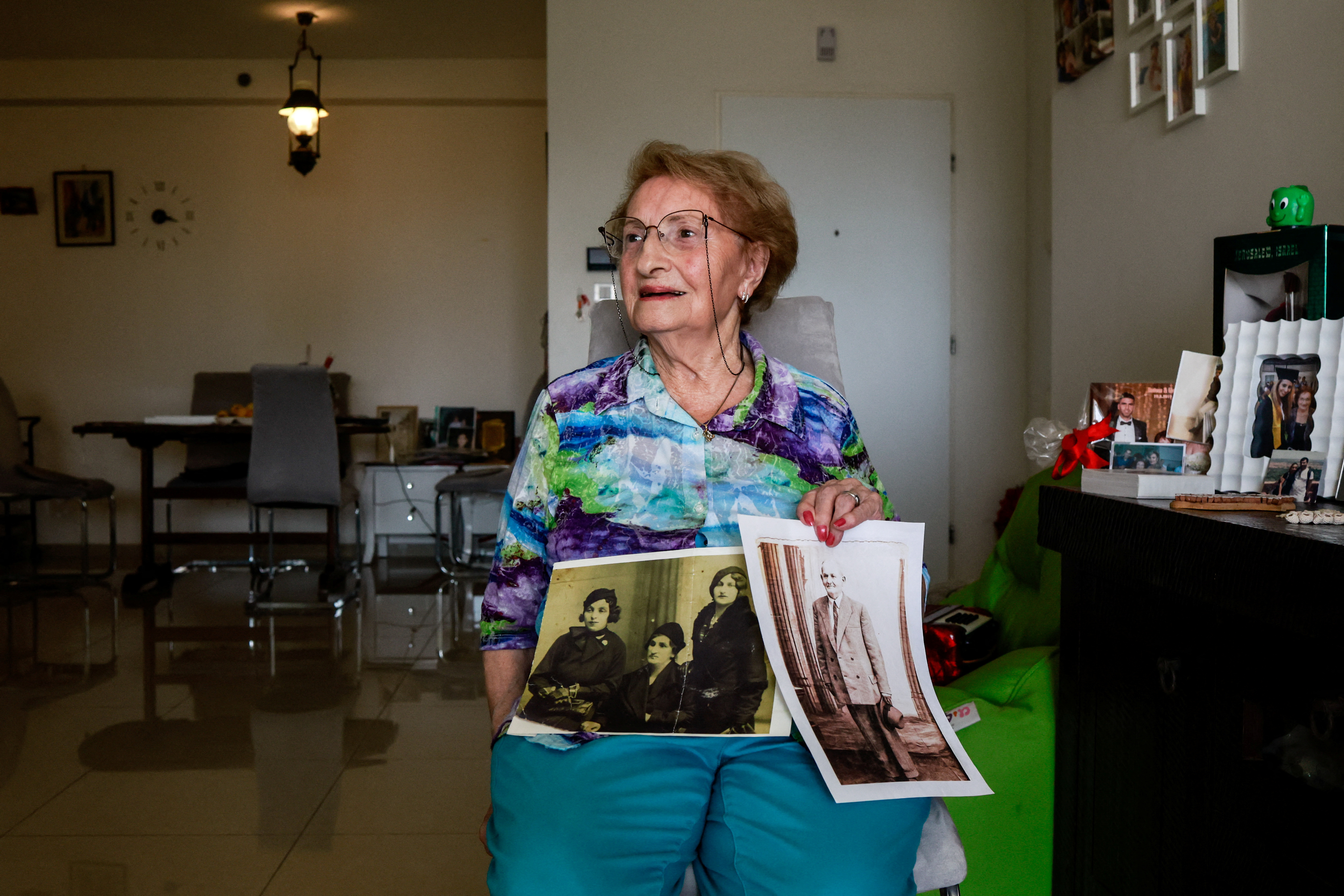 Holocaust survivor, Sarina Blumenfeld, 89, attends an interview in her home in Ashdod