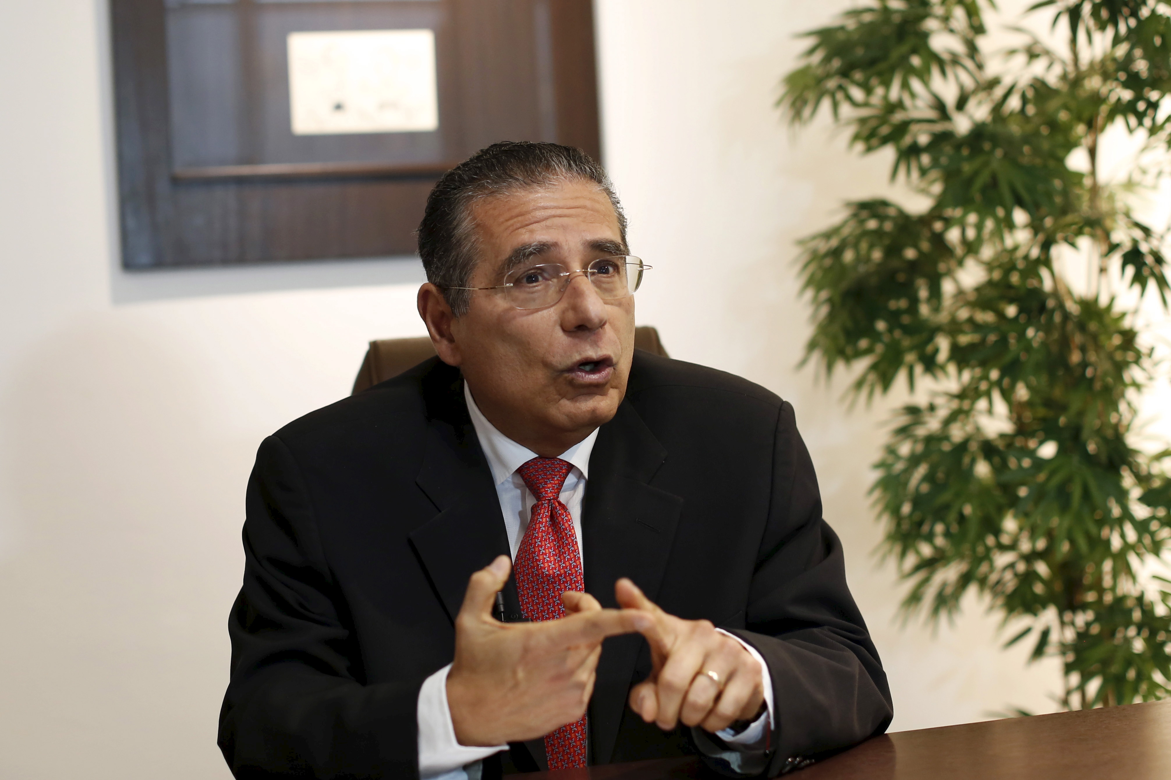 Ramon Fonseca, founding partner of law firm Mossack Fonseca, gestures during an interview with Reuters at his office in Panama City