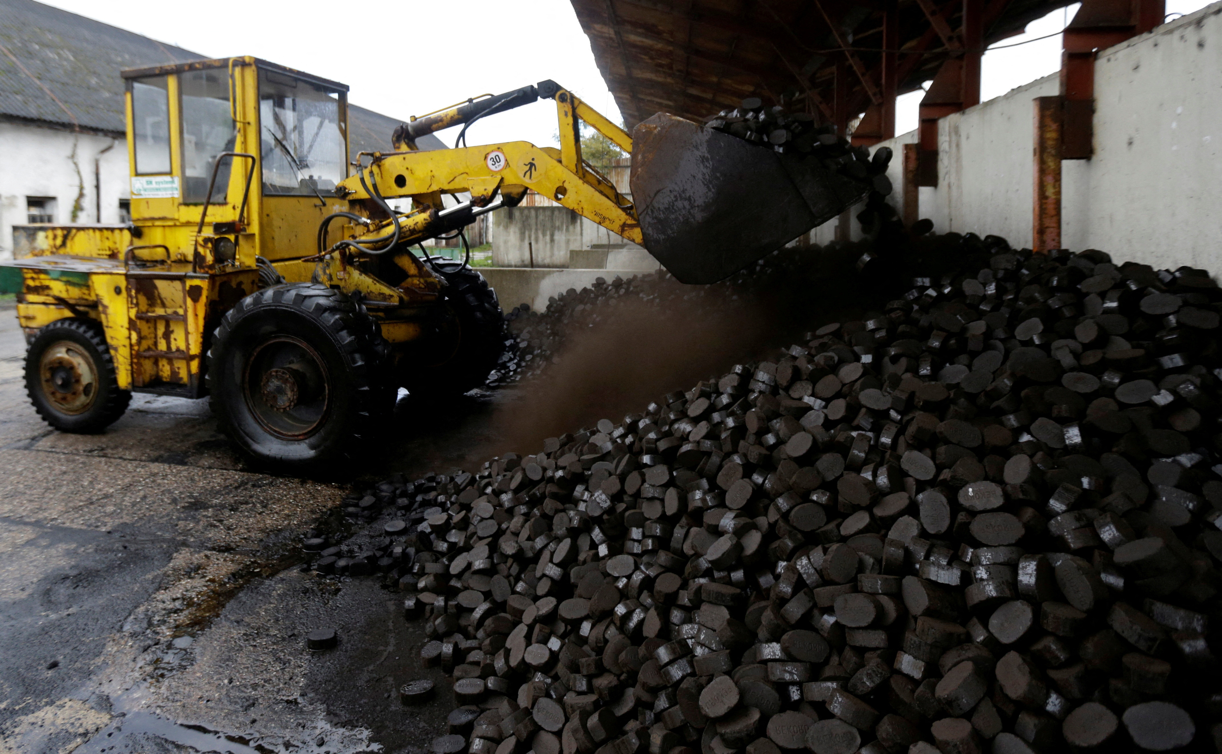 People buy coal as the winter heating season approaches amid soaring energy prices in Czech Republic