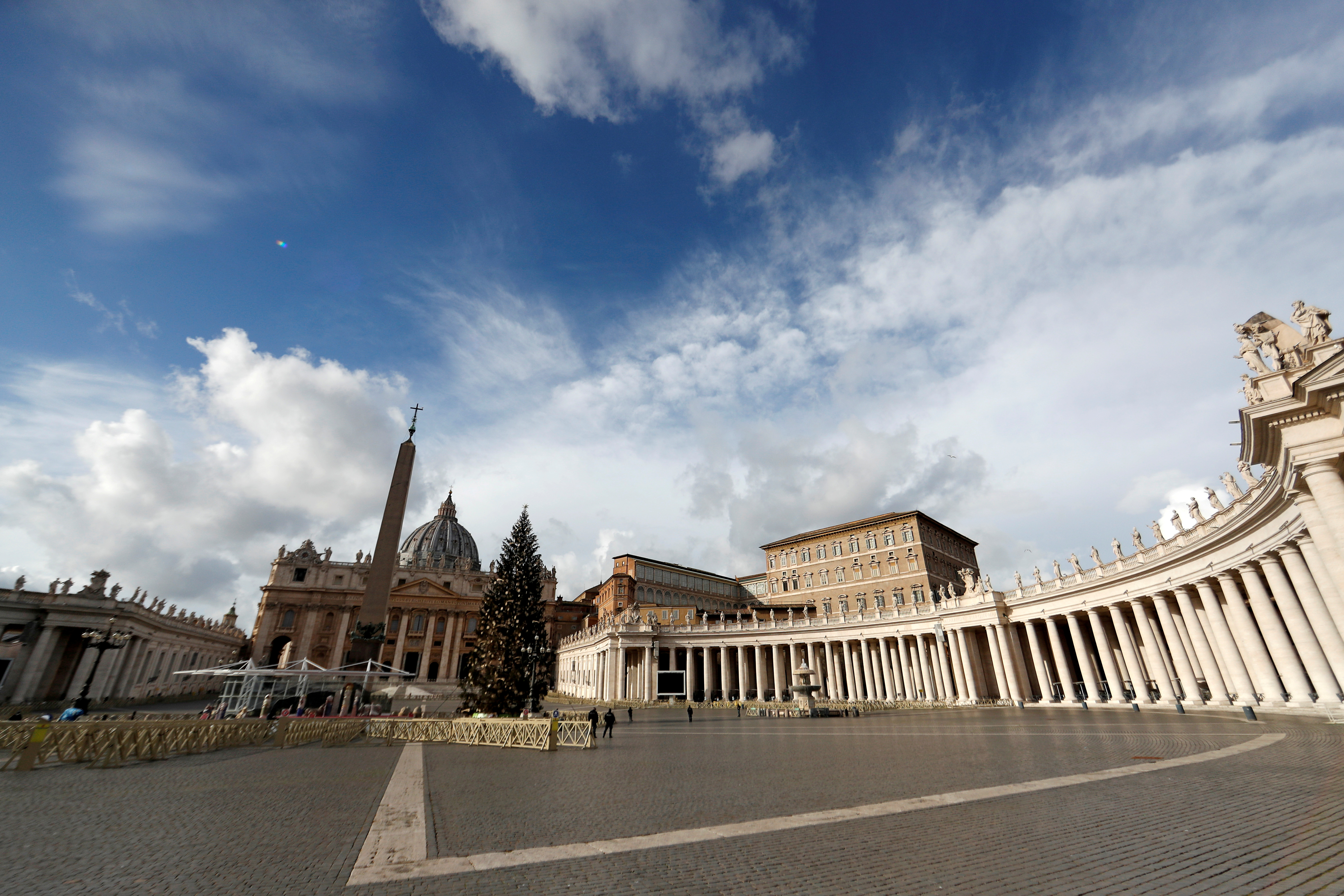 View of St. Peter's Square on Christmas Day at the Vatican
