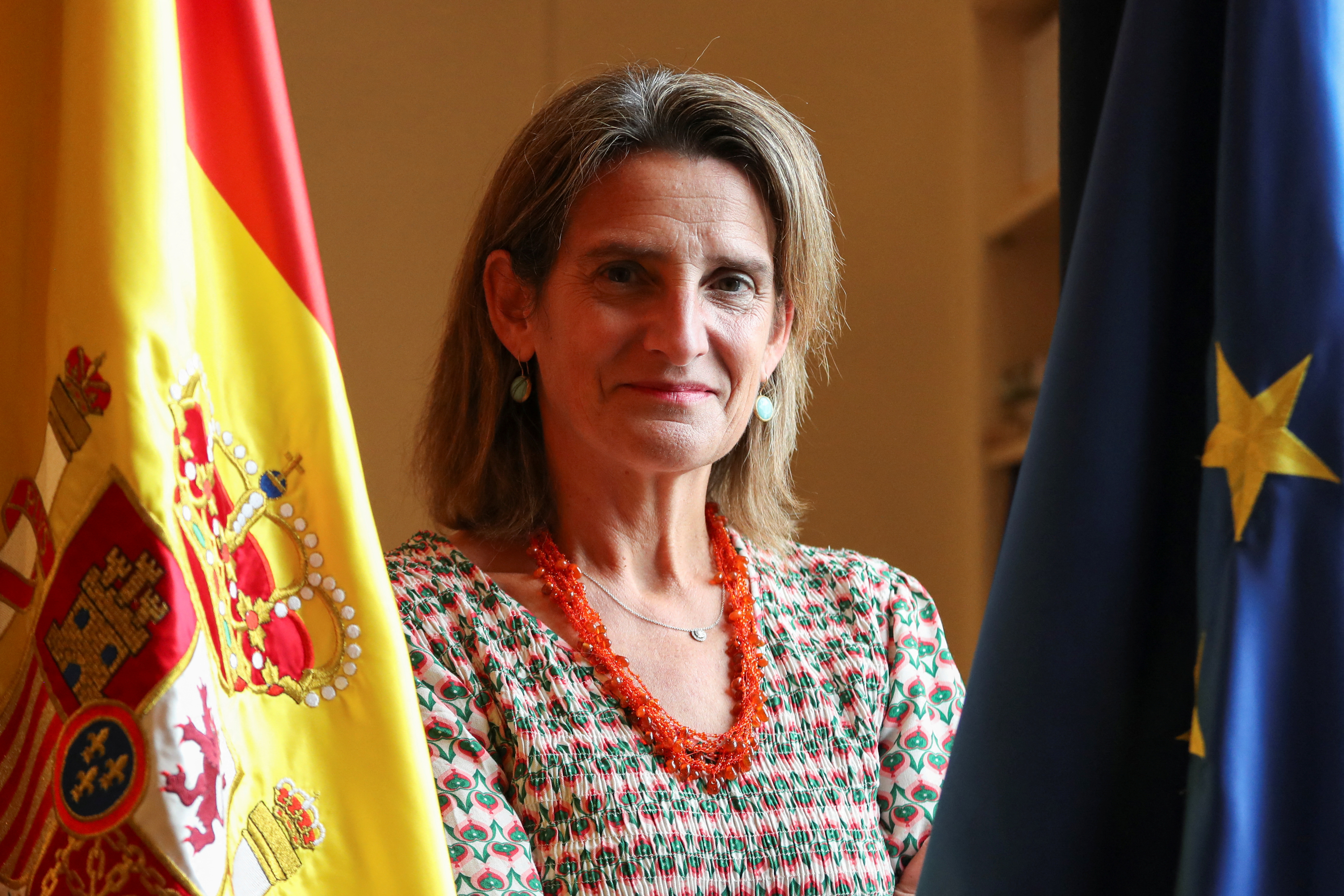 Spain's Minister of Energy Teresa Ribera poses for a portrait after an interview with Reuters at the ministry headquarters in Madrid