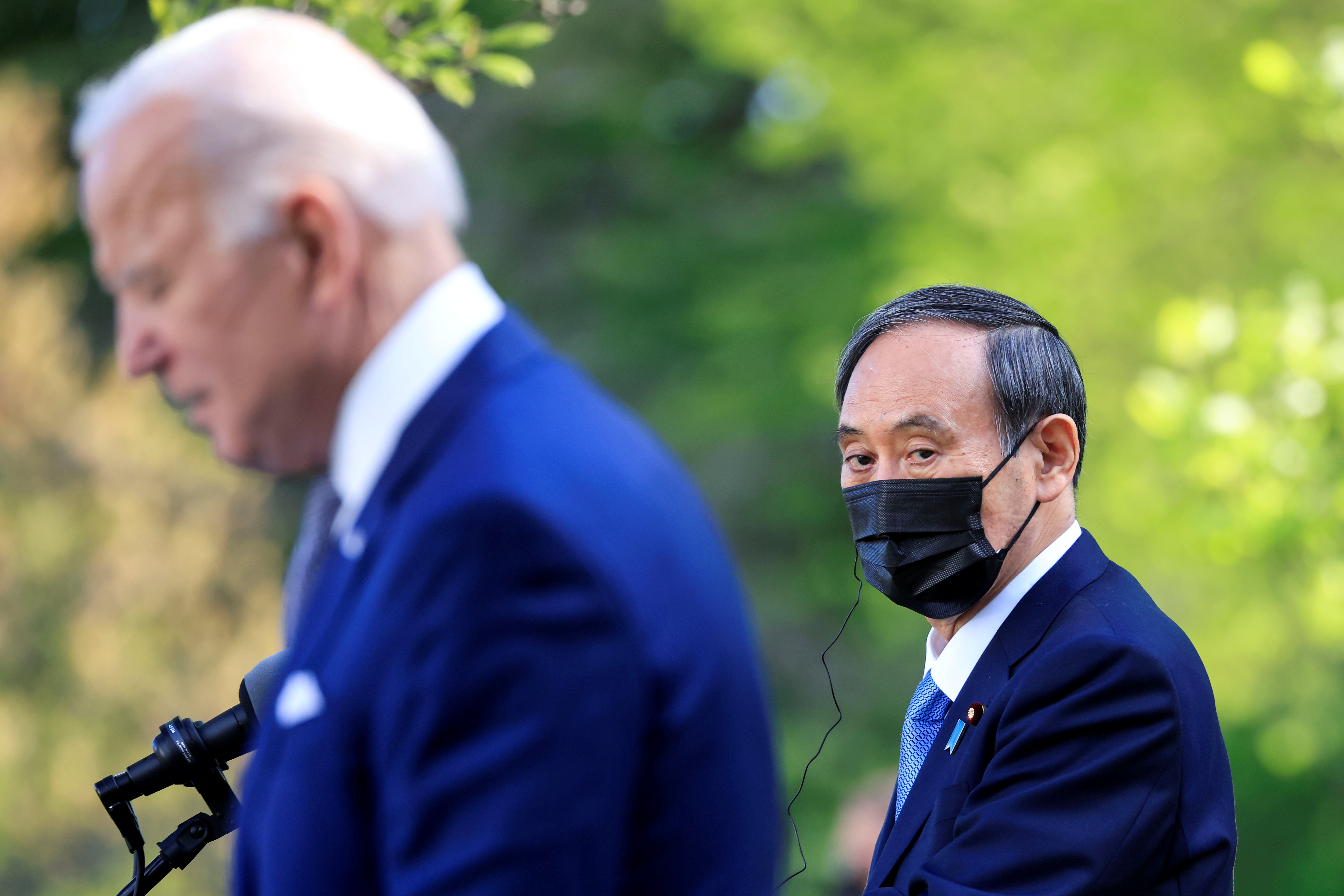 FILE PHOTO: U.S. President Biden holds joint news conference with Japan's Prime Minister Suga at the White House in Washington