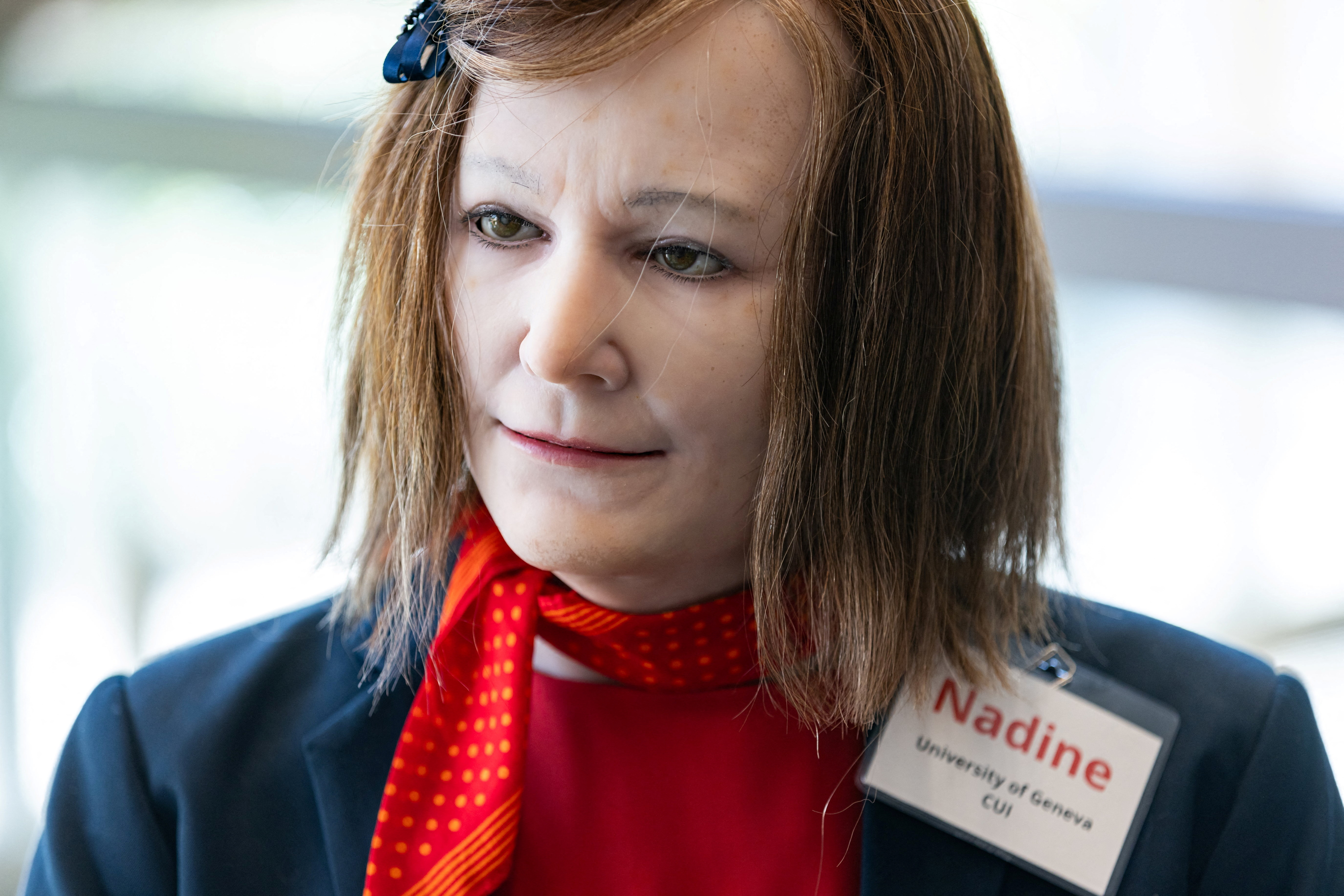 Humanoid robot 'Nadine' is pictured at AI for Good Global Summit in Geneva