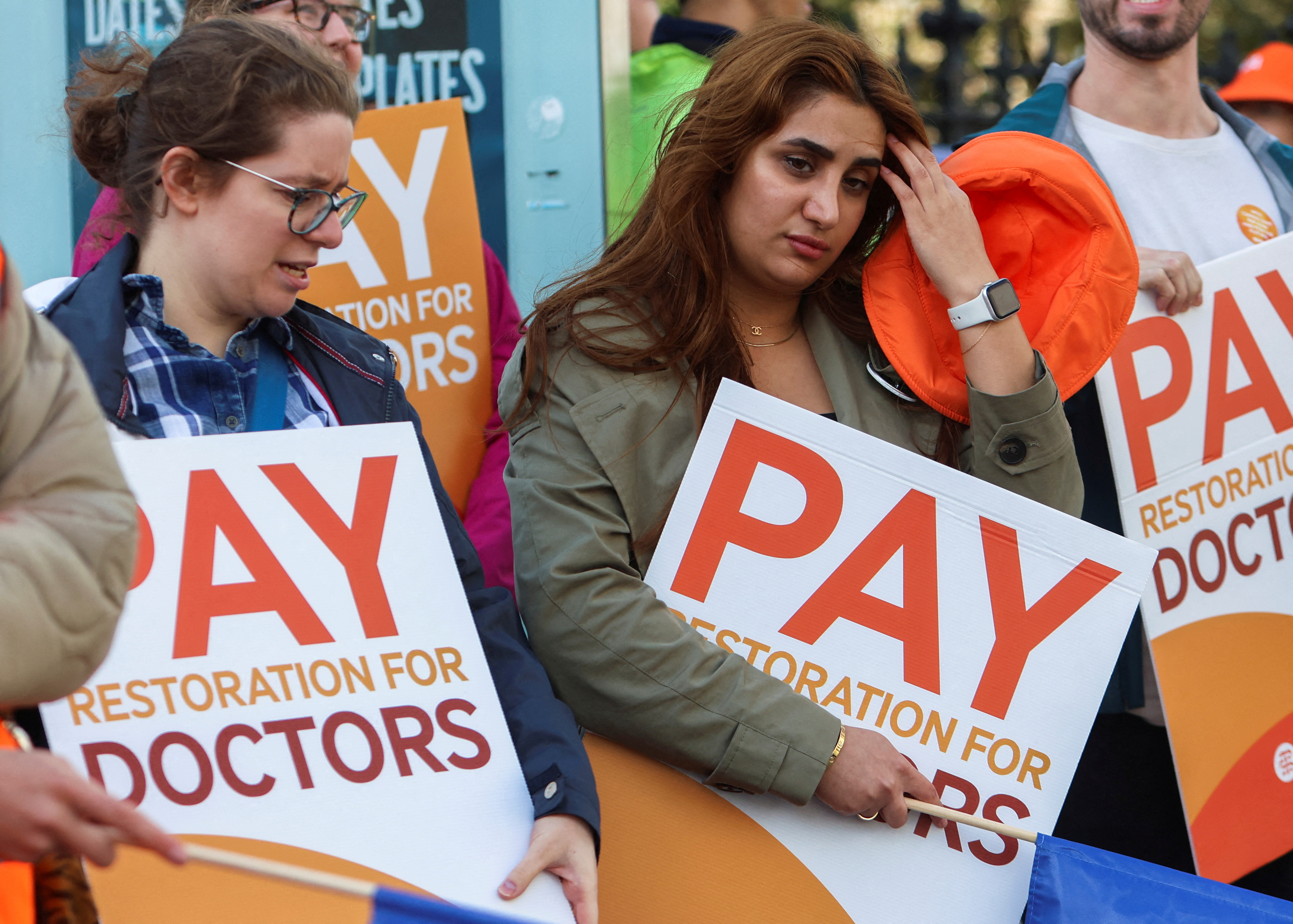 Junior and senior doctors in England take part in a joint strike action for the first time in pay dispute